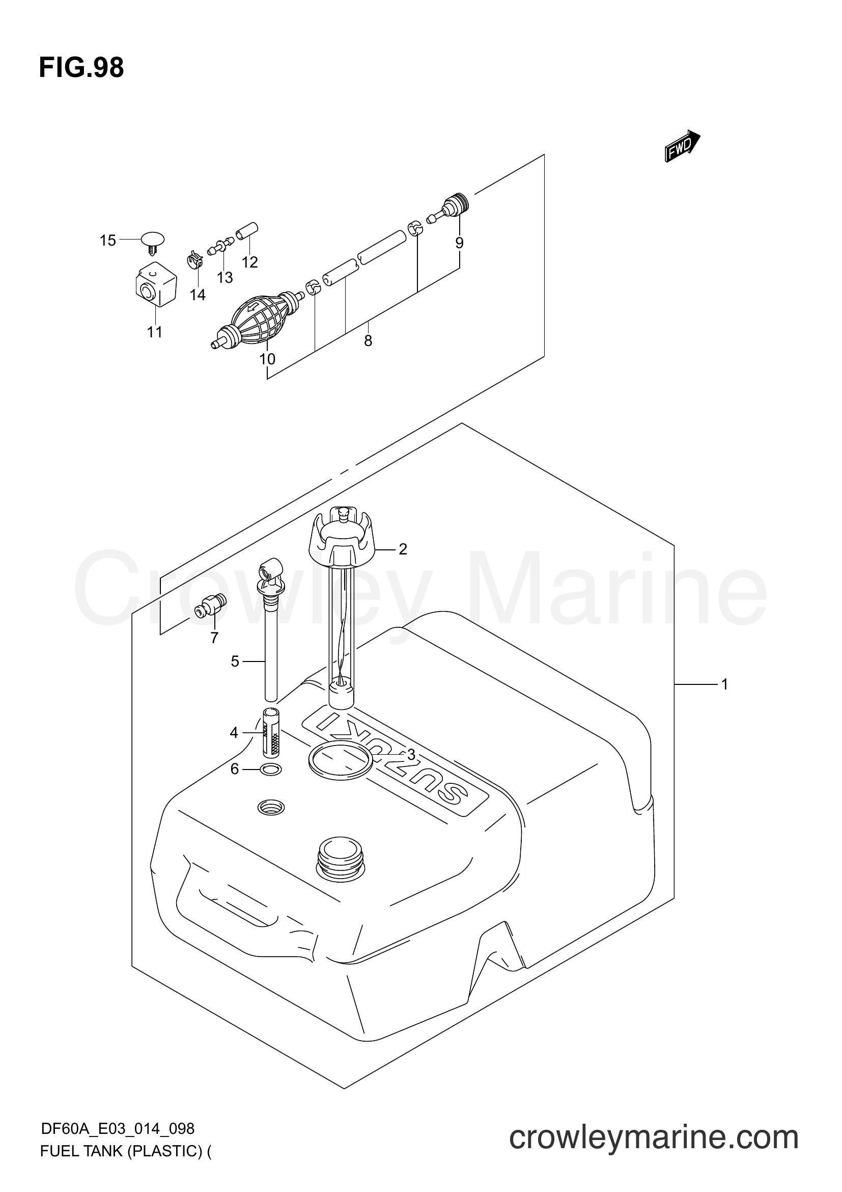 Suzuki Marine DF60A 410001~ - FUEL TANK (PLASTIC) ((DF60AVT E03)