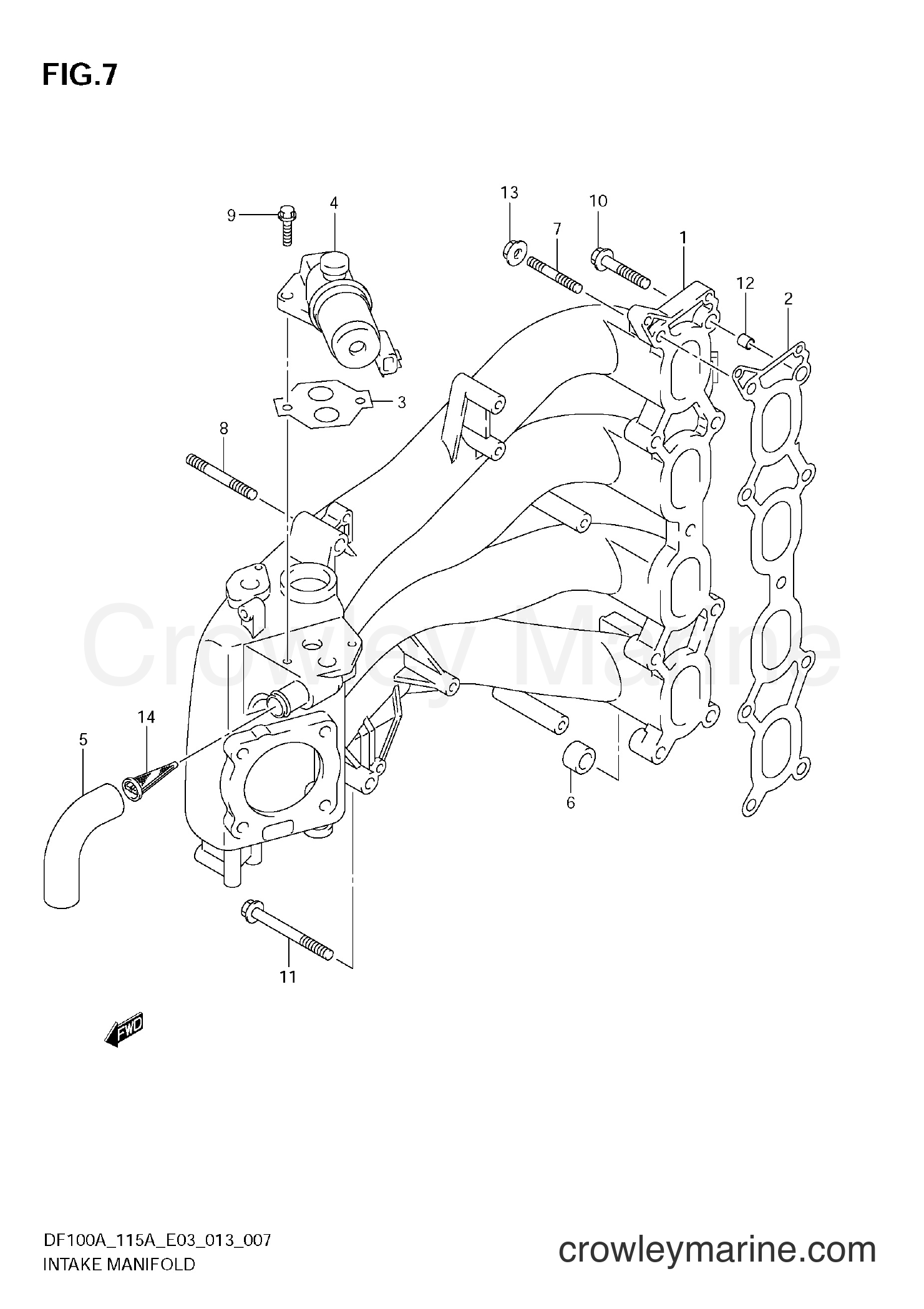Suzuki Marine DF100A 310001~ - INTAKE MANIFOLD