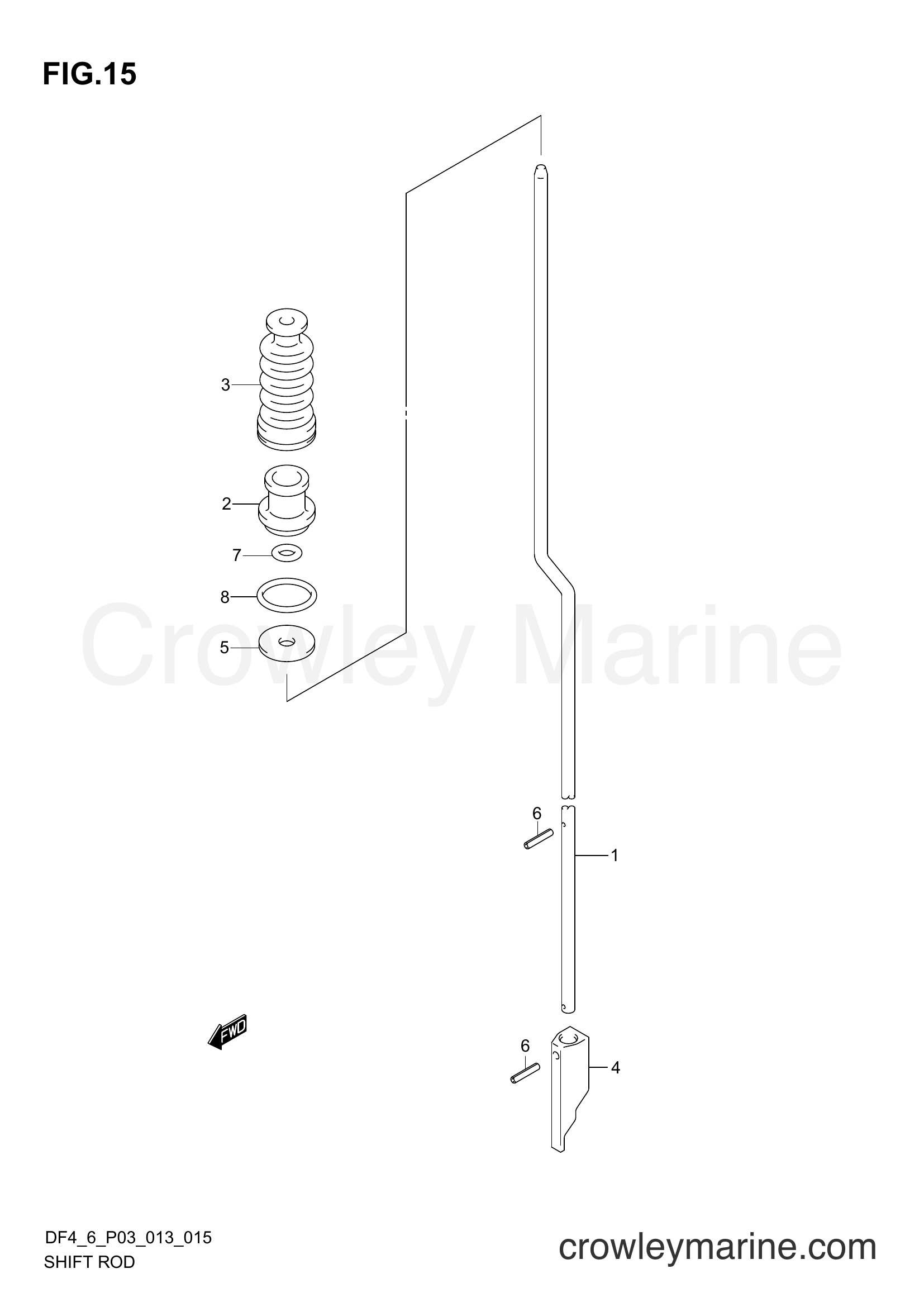 Suzuki Marine DF4 00402F-310001~ - SHIFT ROD