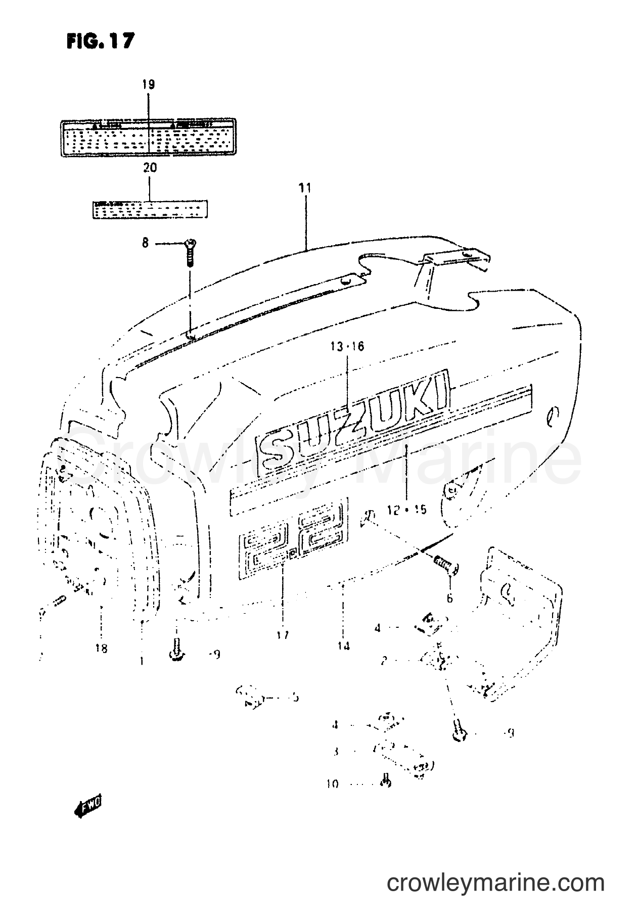 Suzuki Marine DT2 - ENGINE COVER (MODEL :97 DT2,2)