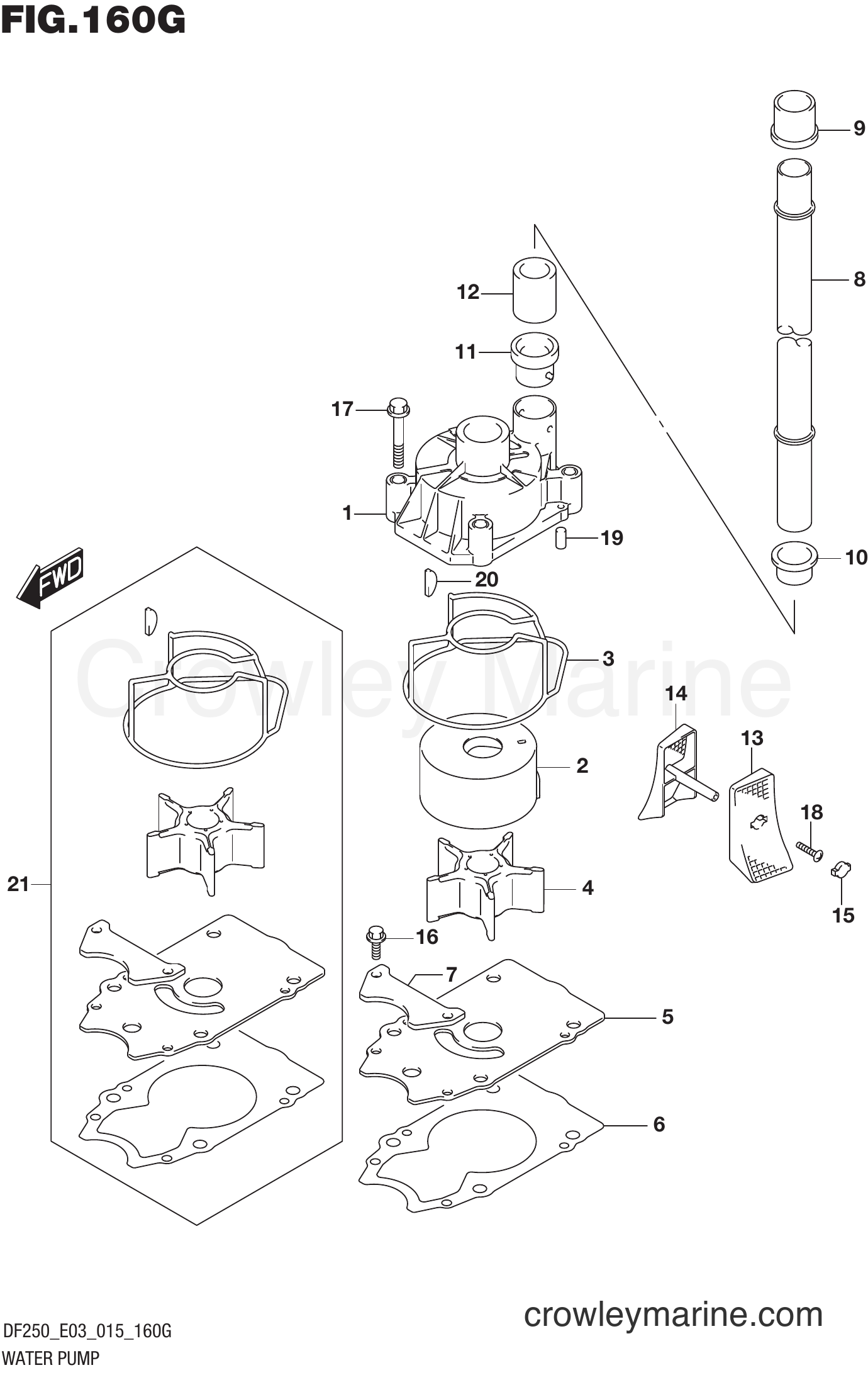 Suzuki Marine DF200Z 51001~ - WATER PUMP (DF250ST E03)