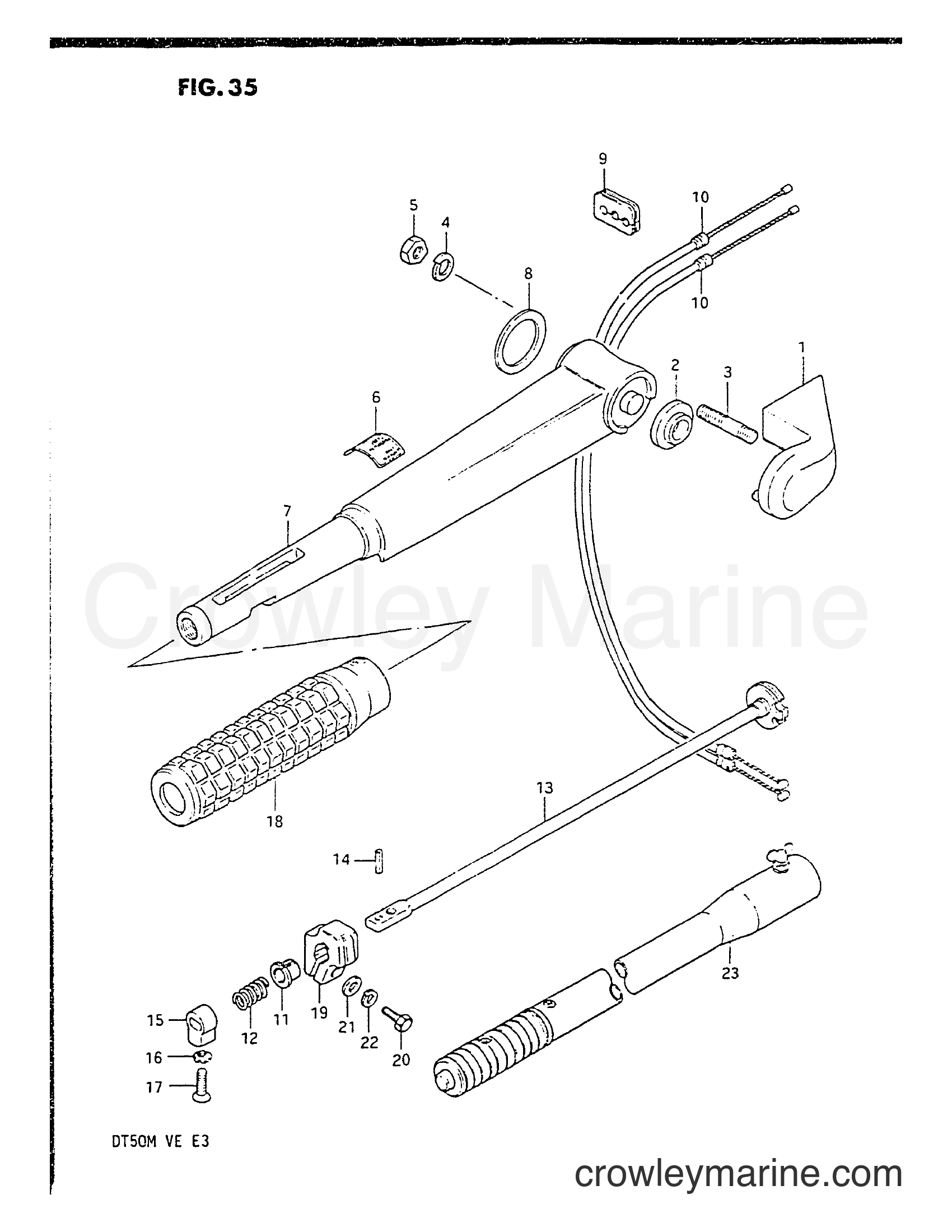 Suzuki Marine DT50M - TILLER HANDLE