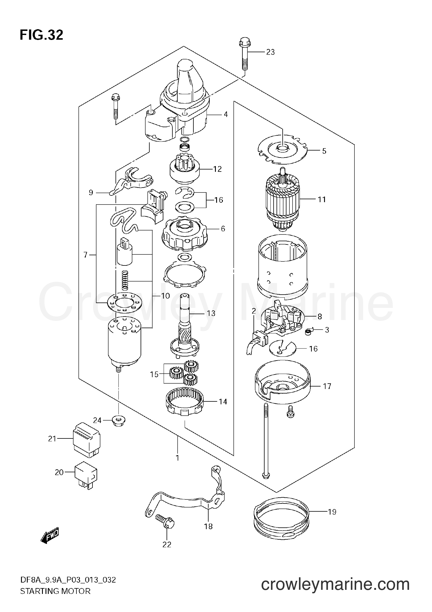 Suzuki Marine DF8A 310001~ - STARTING MOTOR