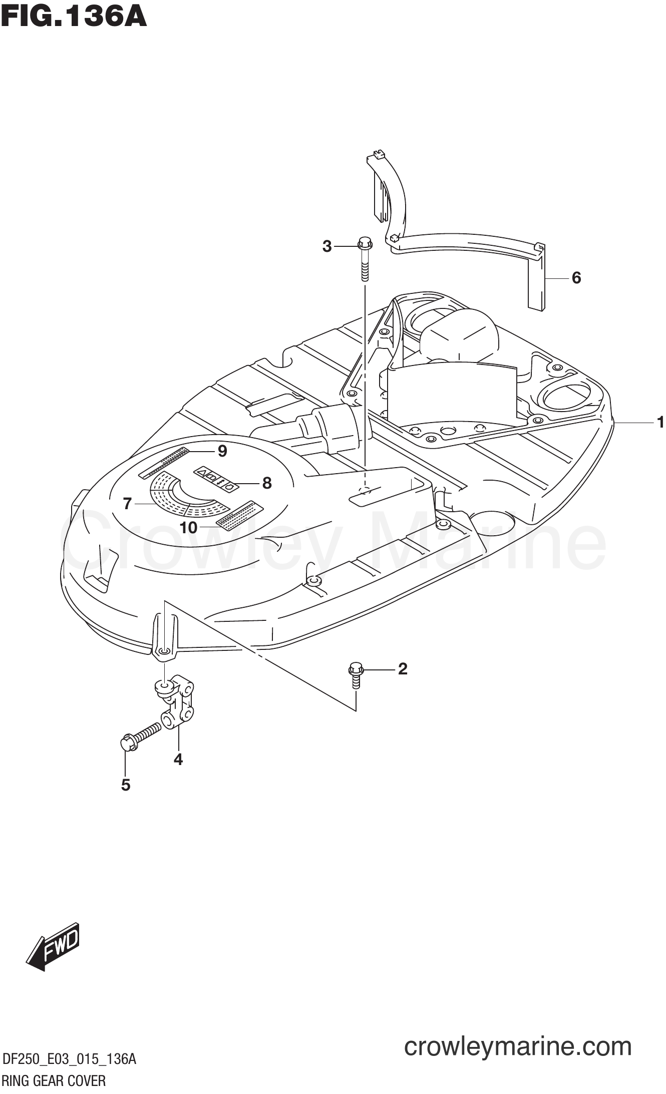Suzuki Marine DF225 51001~ - RING GEAR COVER