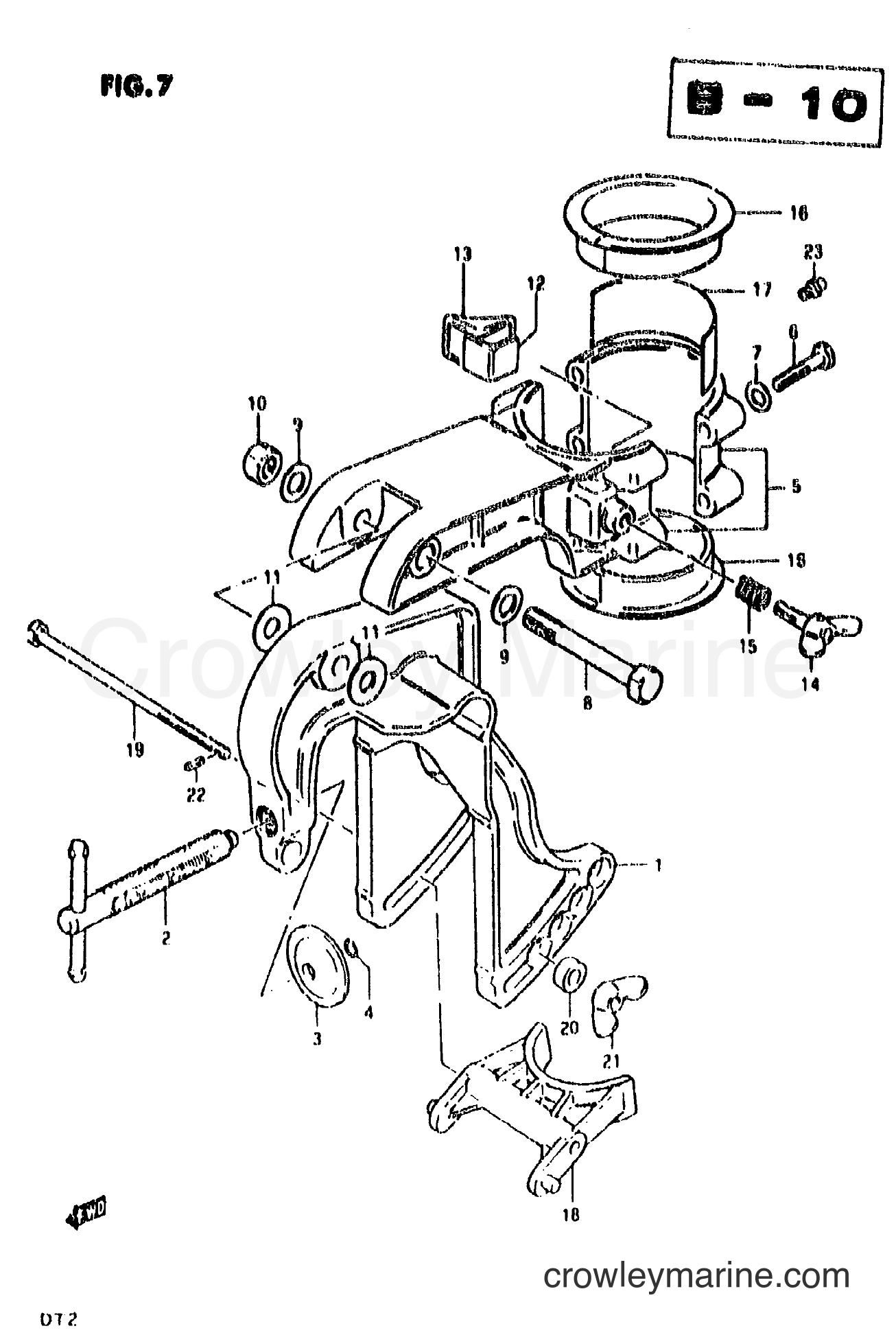 Suzuki Marine DT7.5 - CLAMP BRACKET - SWIVEL BRACKET