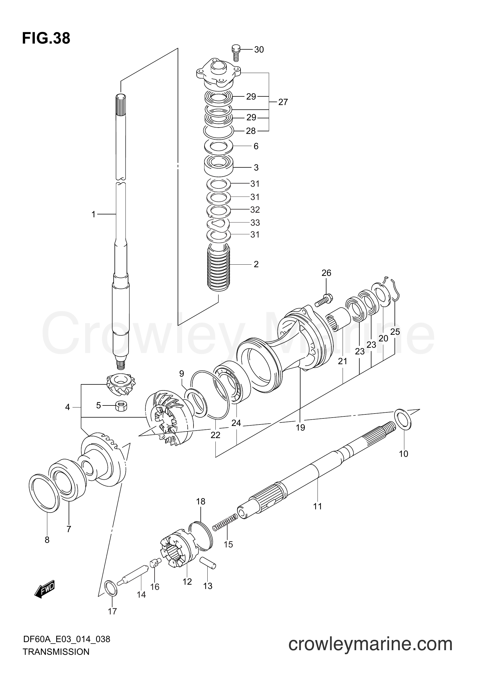 Suzuki Marine DF40A 410001~ - TRANSMISSION (DF60AVT E03)