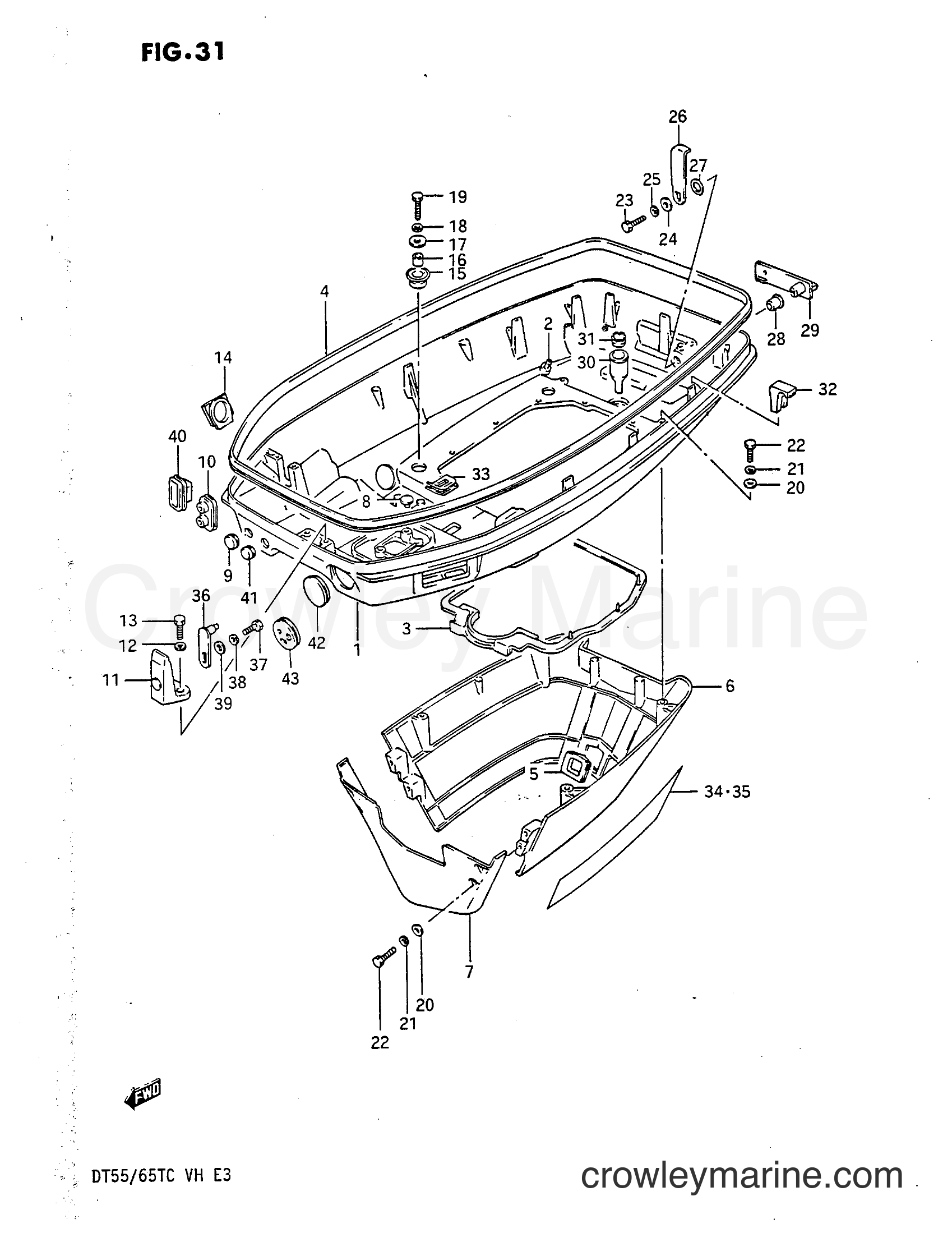 Suzuki Marine DT55 - LOWER COVER