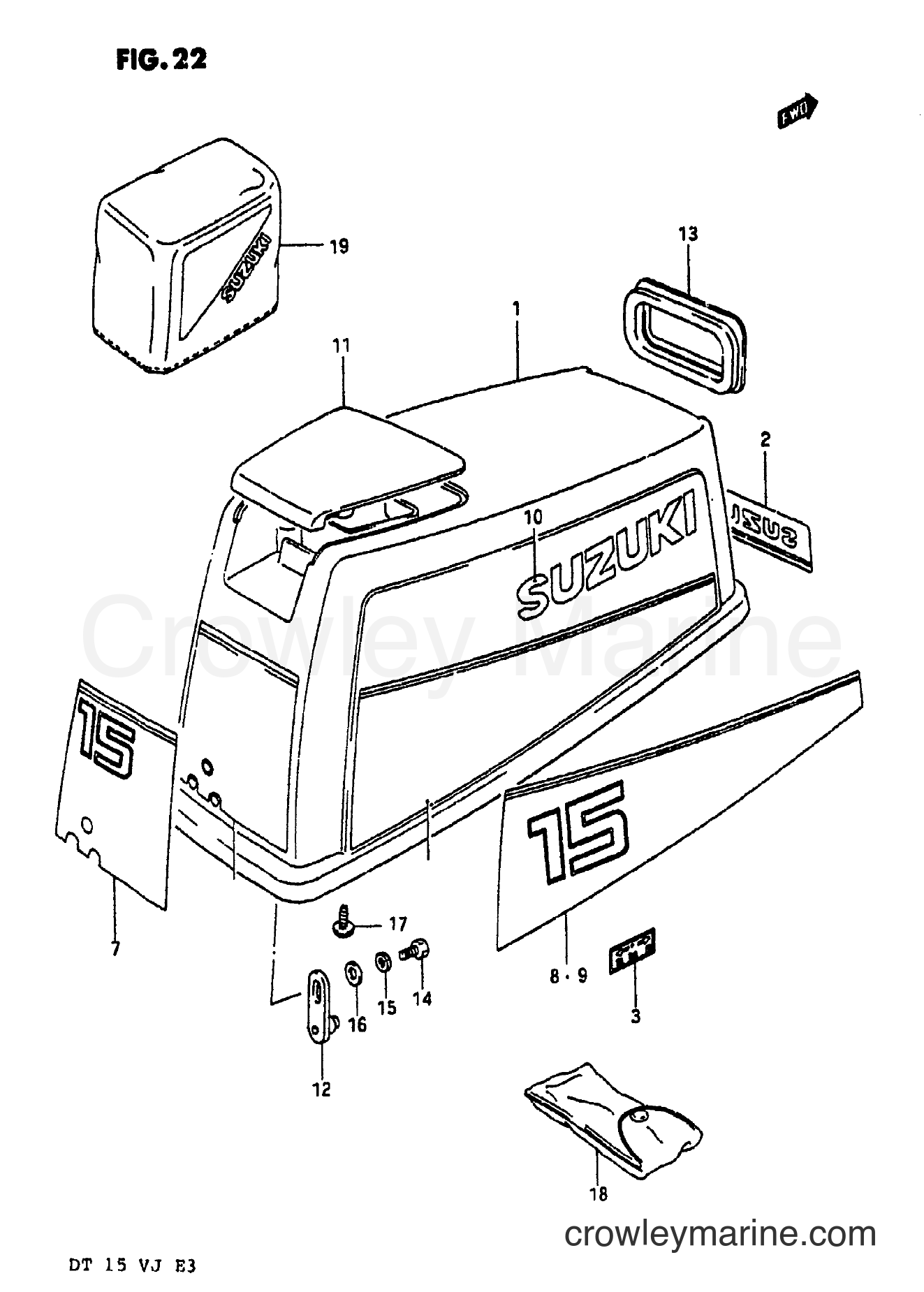 Suzuki Marine DT15 - ENGINE COVER