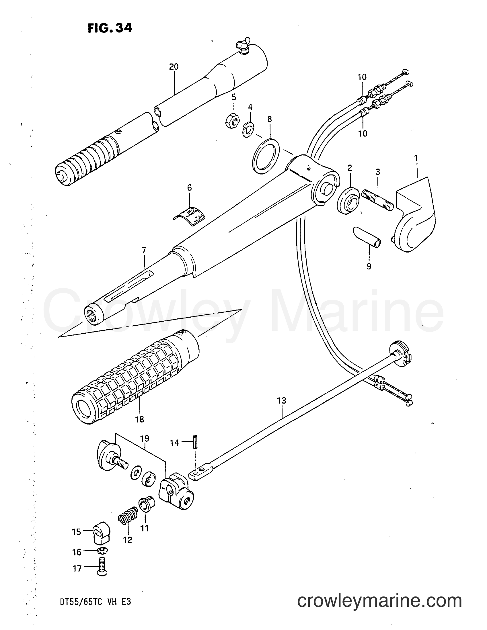 Suzuki Marine DT65 - HANDLE (DT55CH)