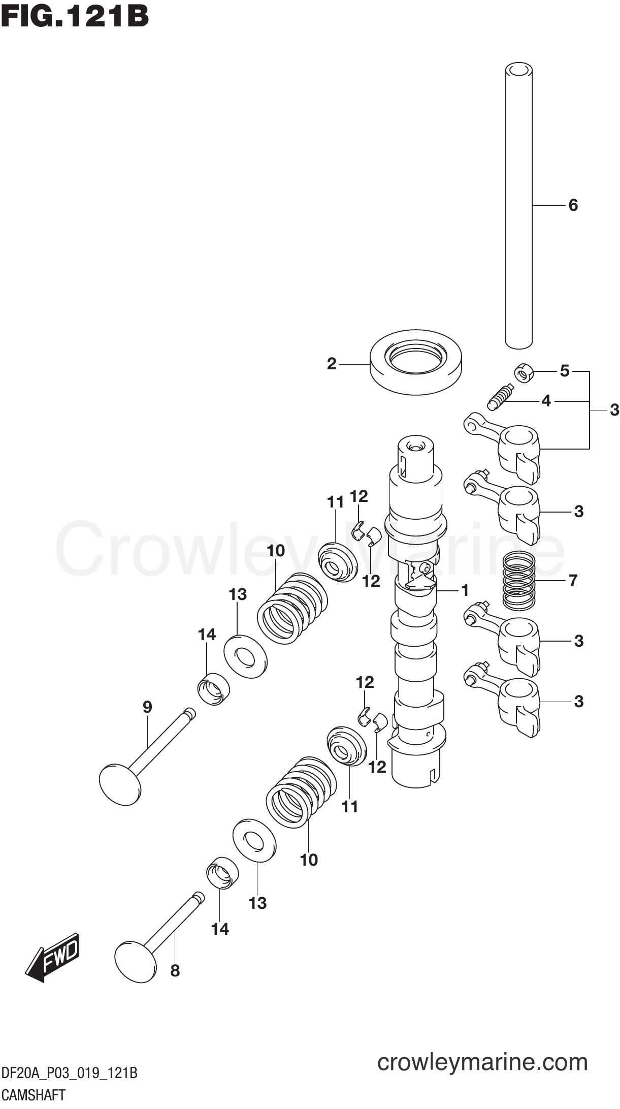 Suzuki Marine DF15ATH 910001~ - CAMSHAFT (ELECTRIC STARTER)