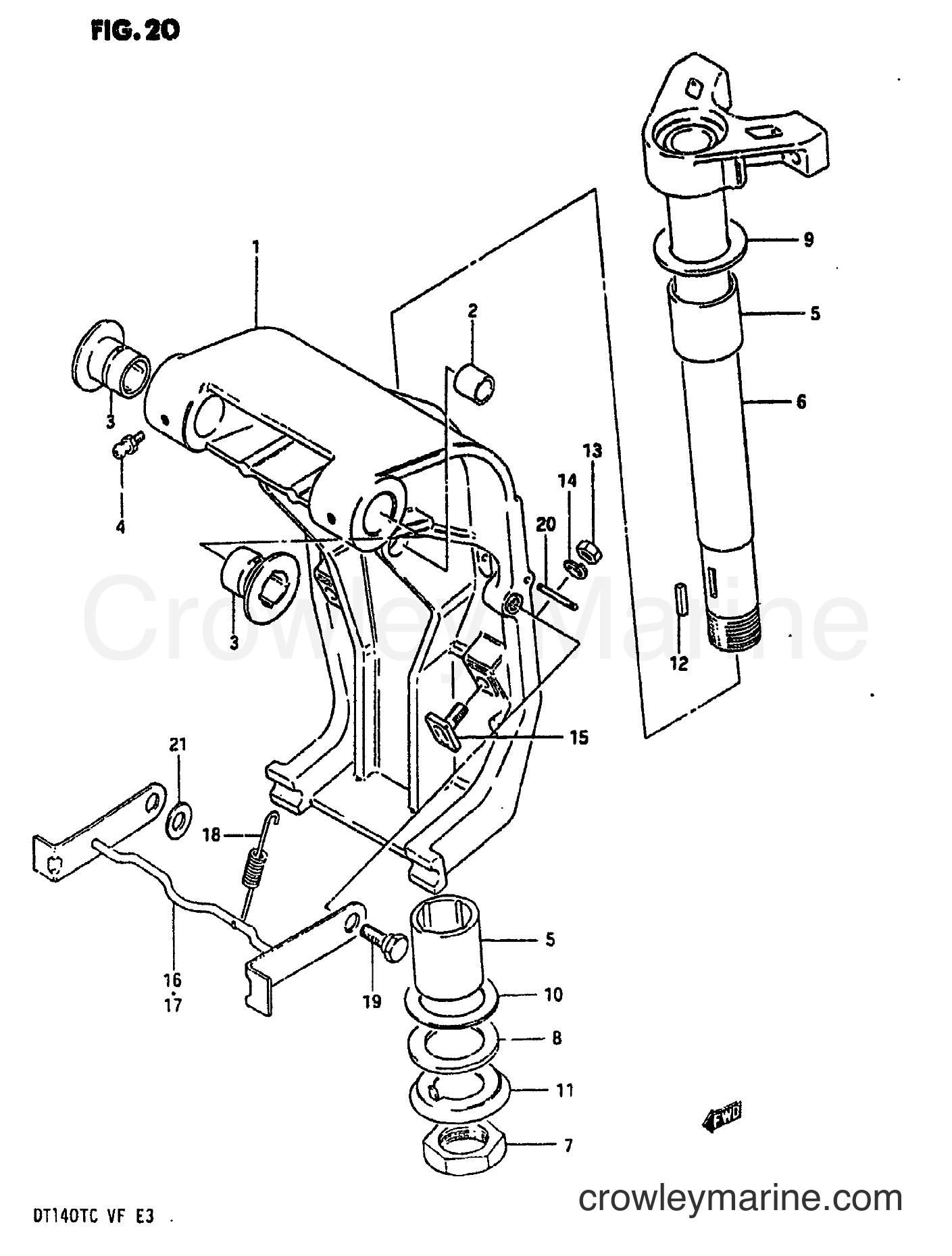 Suzuki Marine DT140 - SWIVEL BRACKET