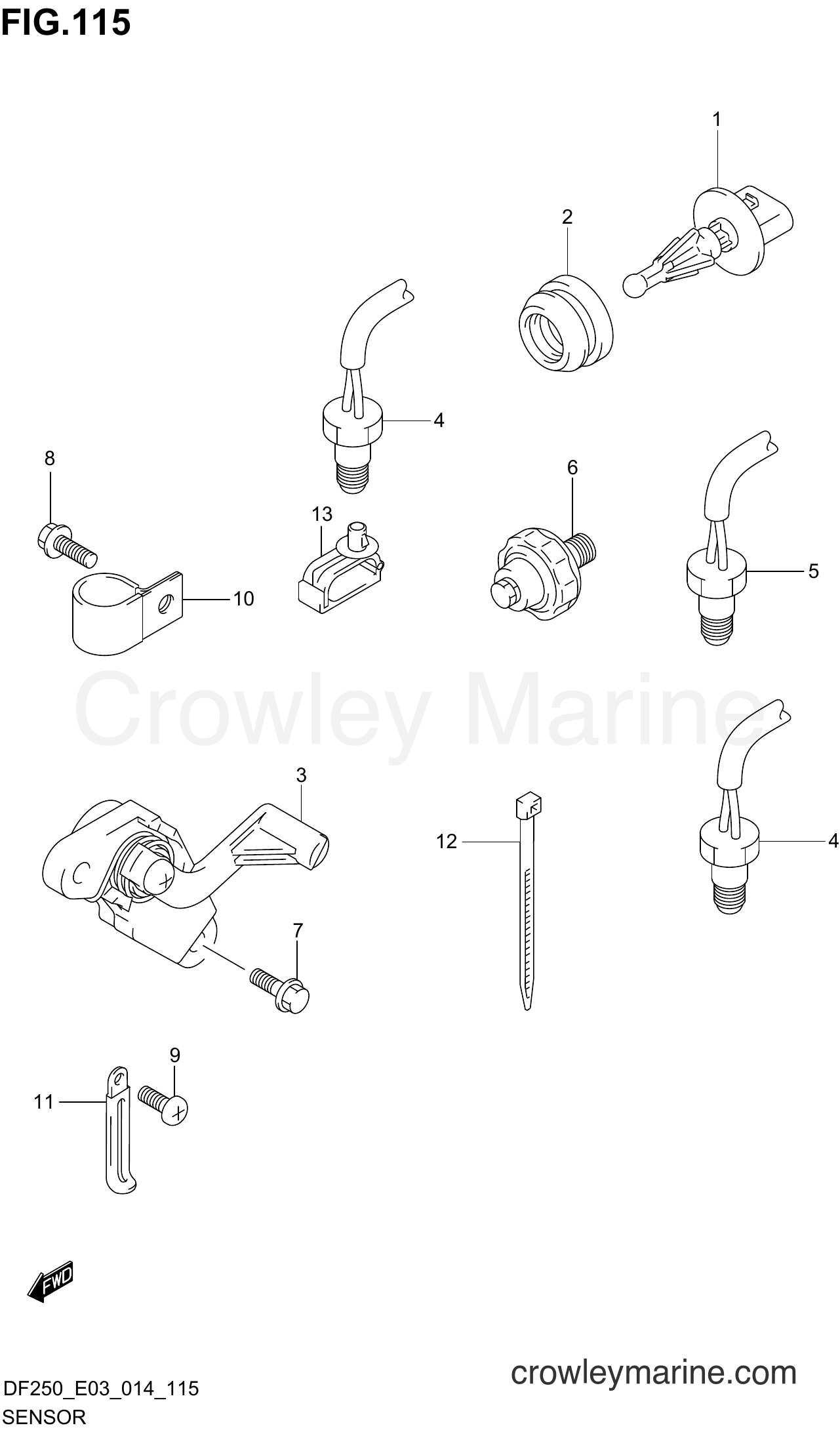 Suzuki Marine DF200 410001~ - SENSOR (DF200Z E03)