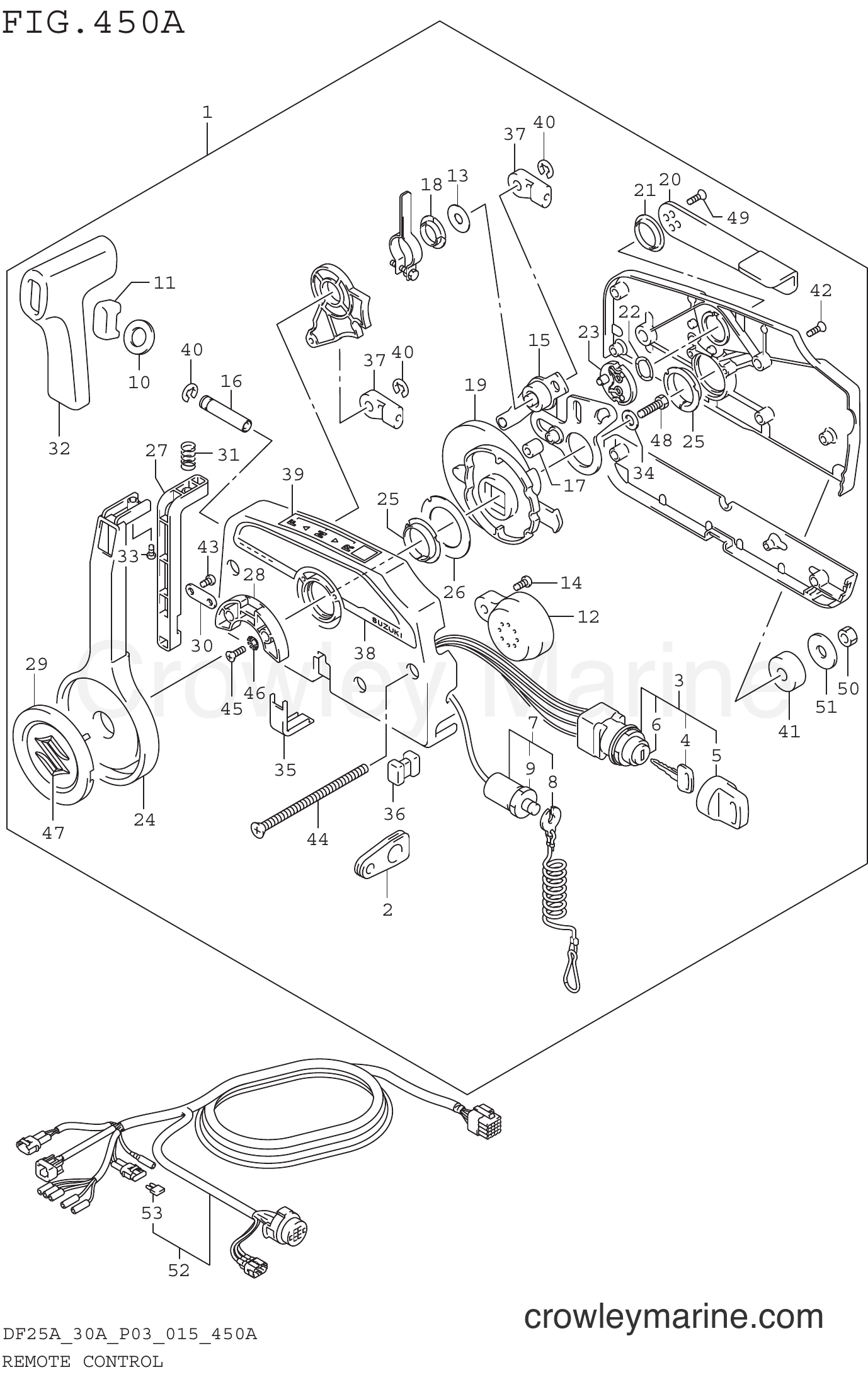 Suzuki Marine DF30ATH 510001~ - REMOTE CONTROL (DF25AR P03)