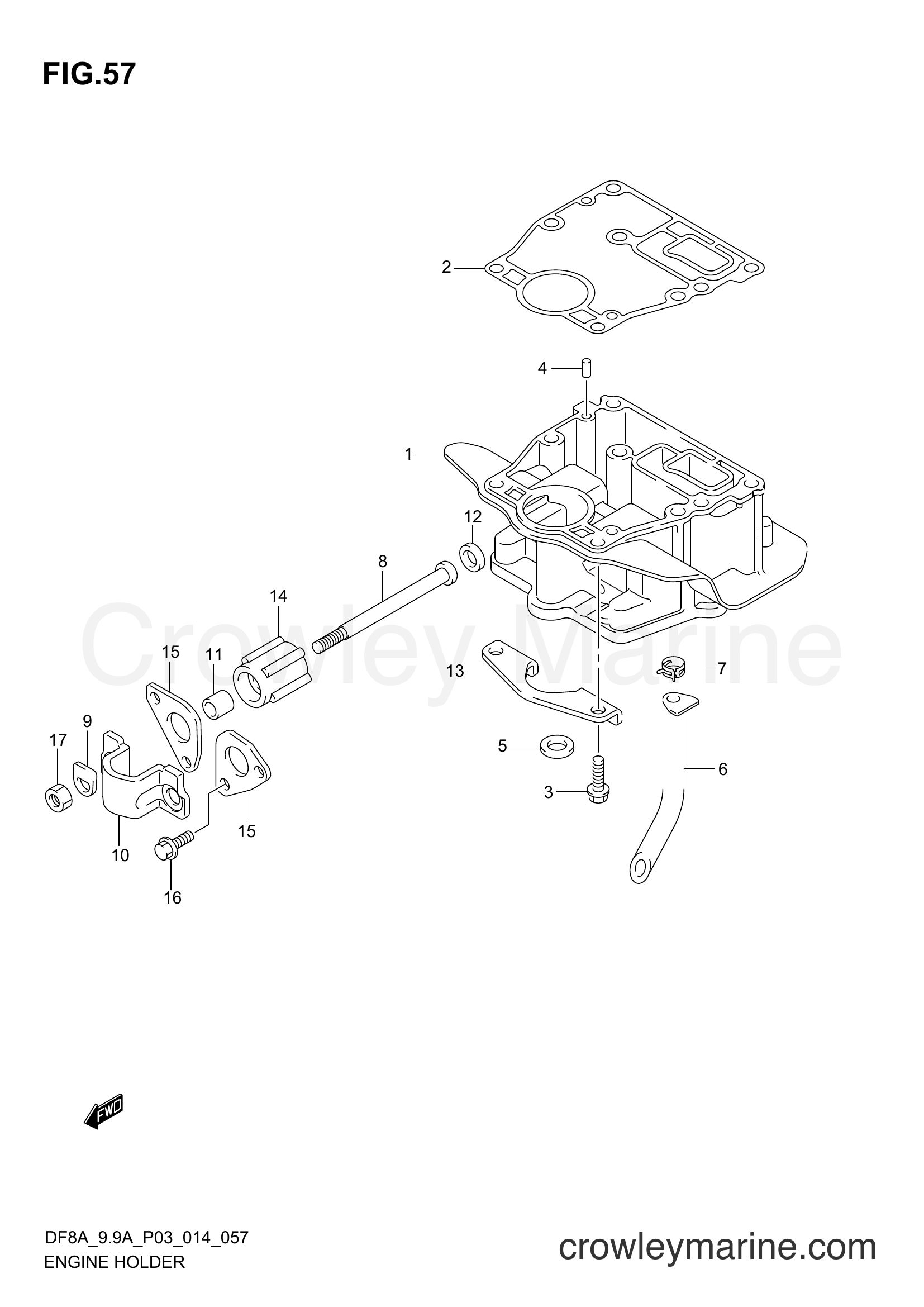 Suzuki Marine DF9.9A 410001~ - ENGINE HOLDER