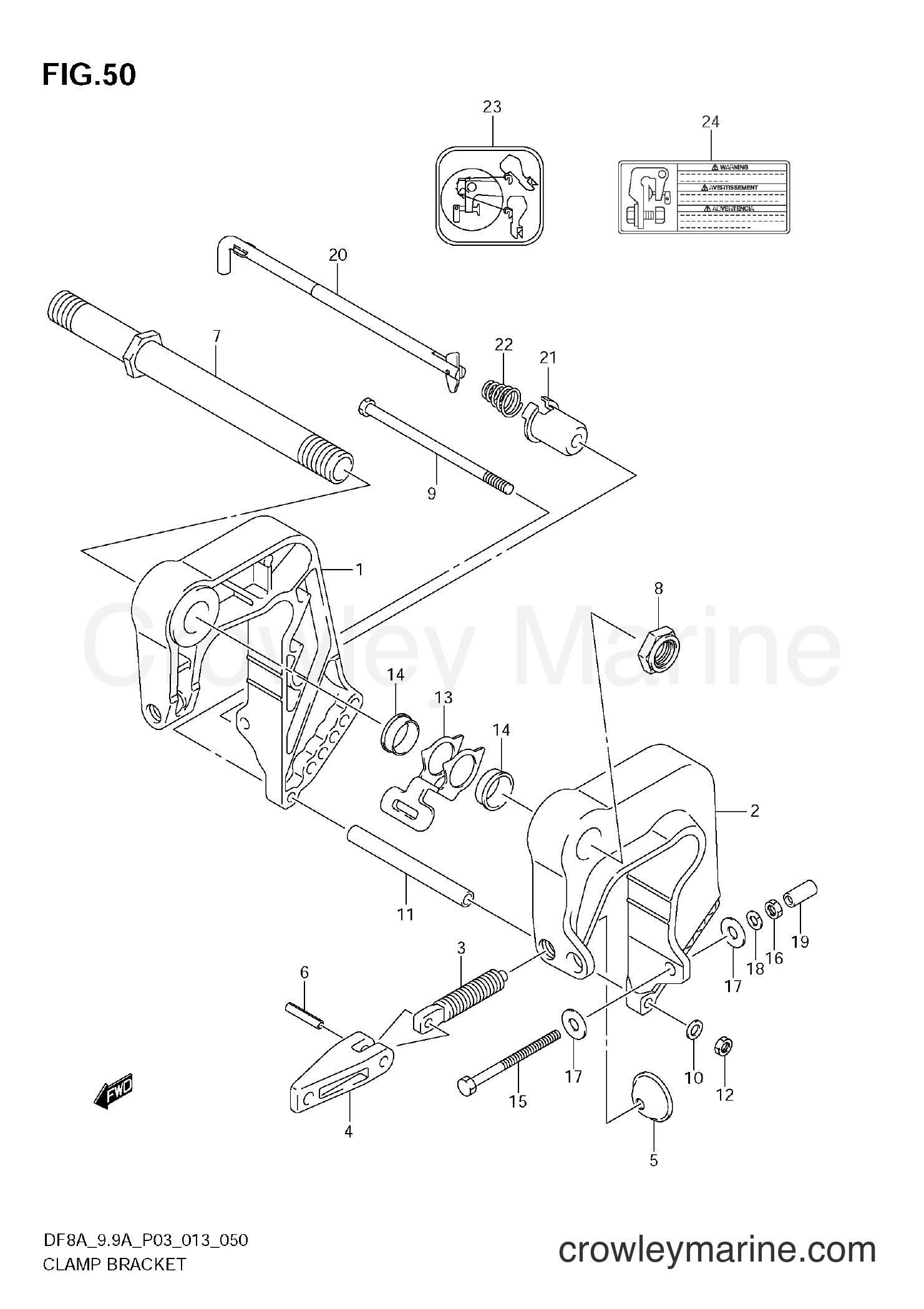 Suzuki Marine DF99A 310001~ - CLAMP BRACKET (DF8AR E03)