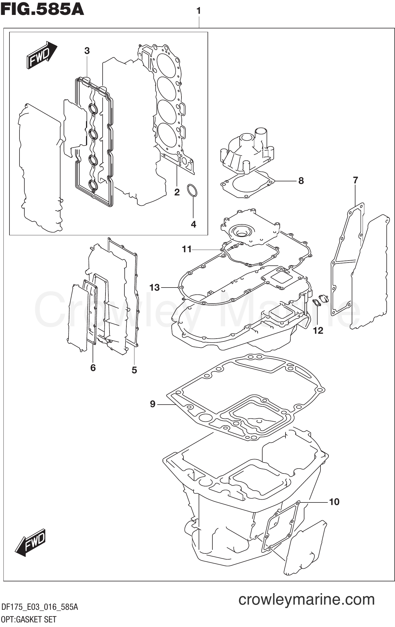 Suzuki Marine DF175ZG 610001~ - OPT:GASKET SET