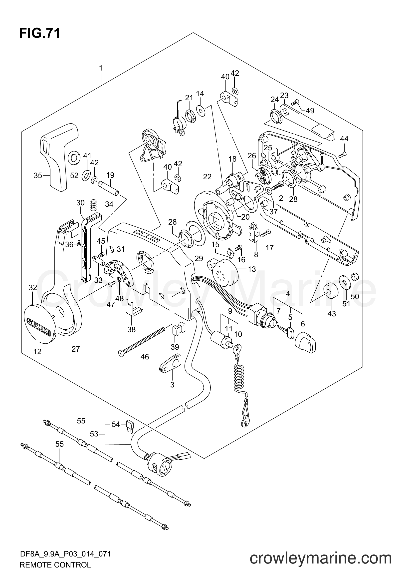 Suzuki Marine DF9.9A 410001~ - REMOTE CONTROL (DF8AR P03)