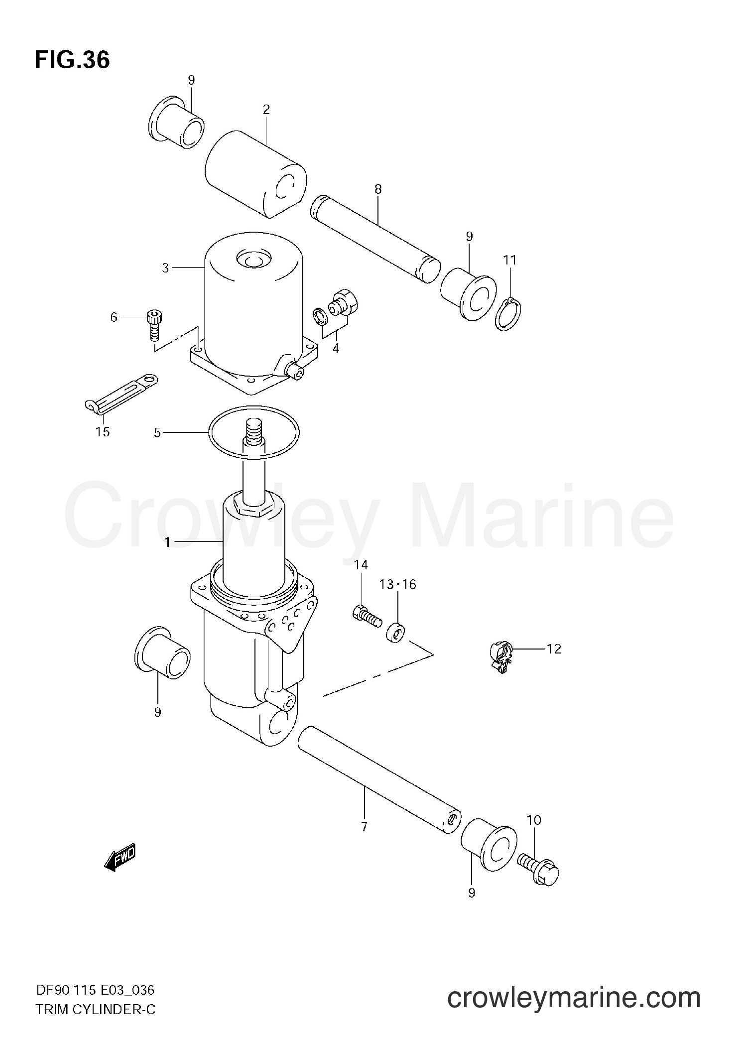 2002 Four-Stroke Outboard 115 - DF115 - TRIM CYLINDER