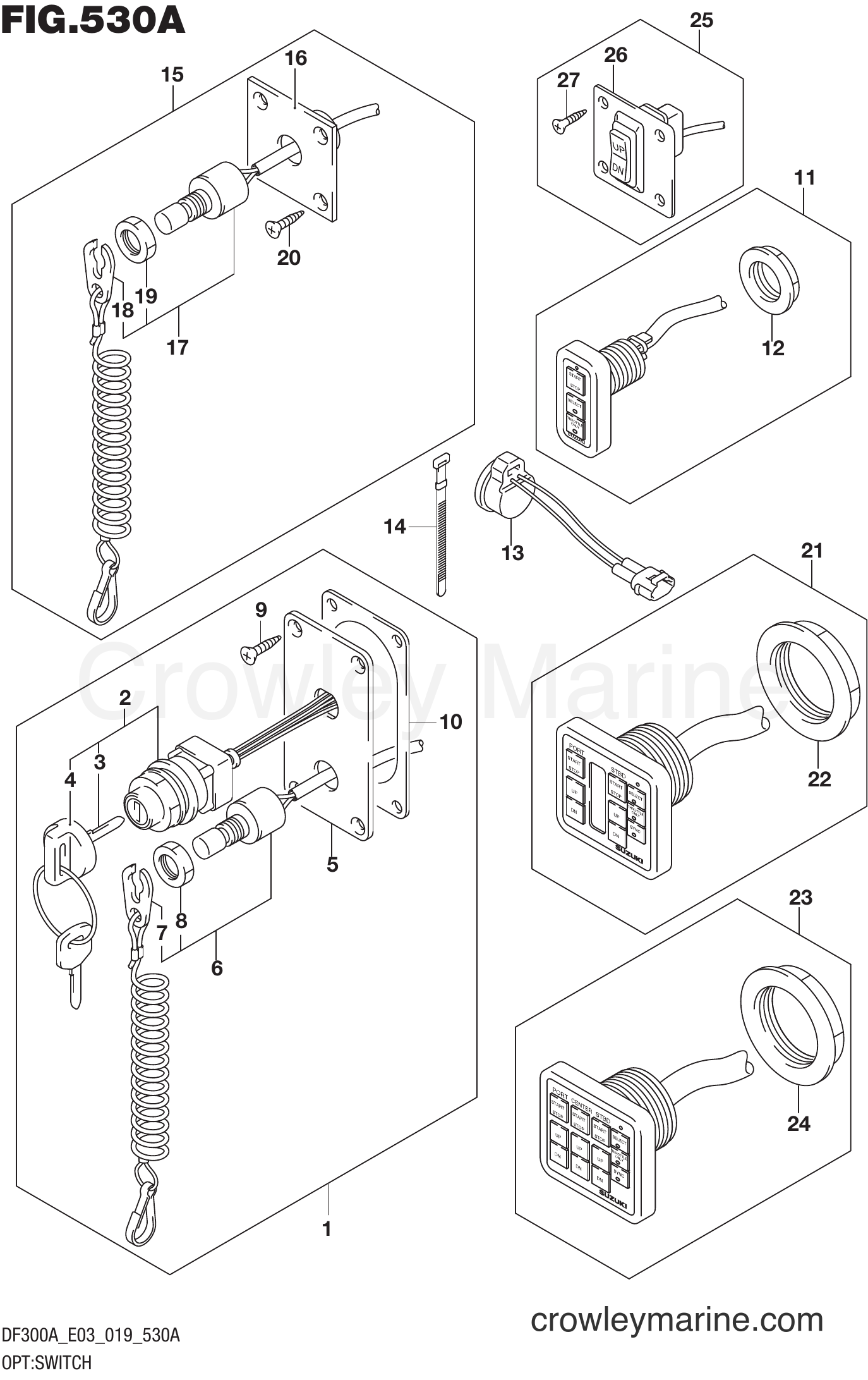 Suzuki Marine DF300AP 910001~ - OPT:SWITCH
