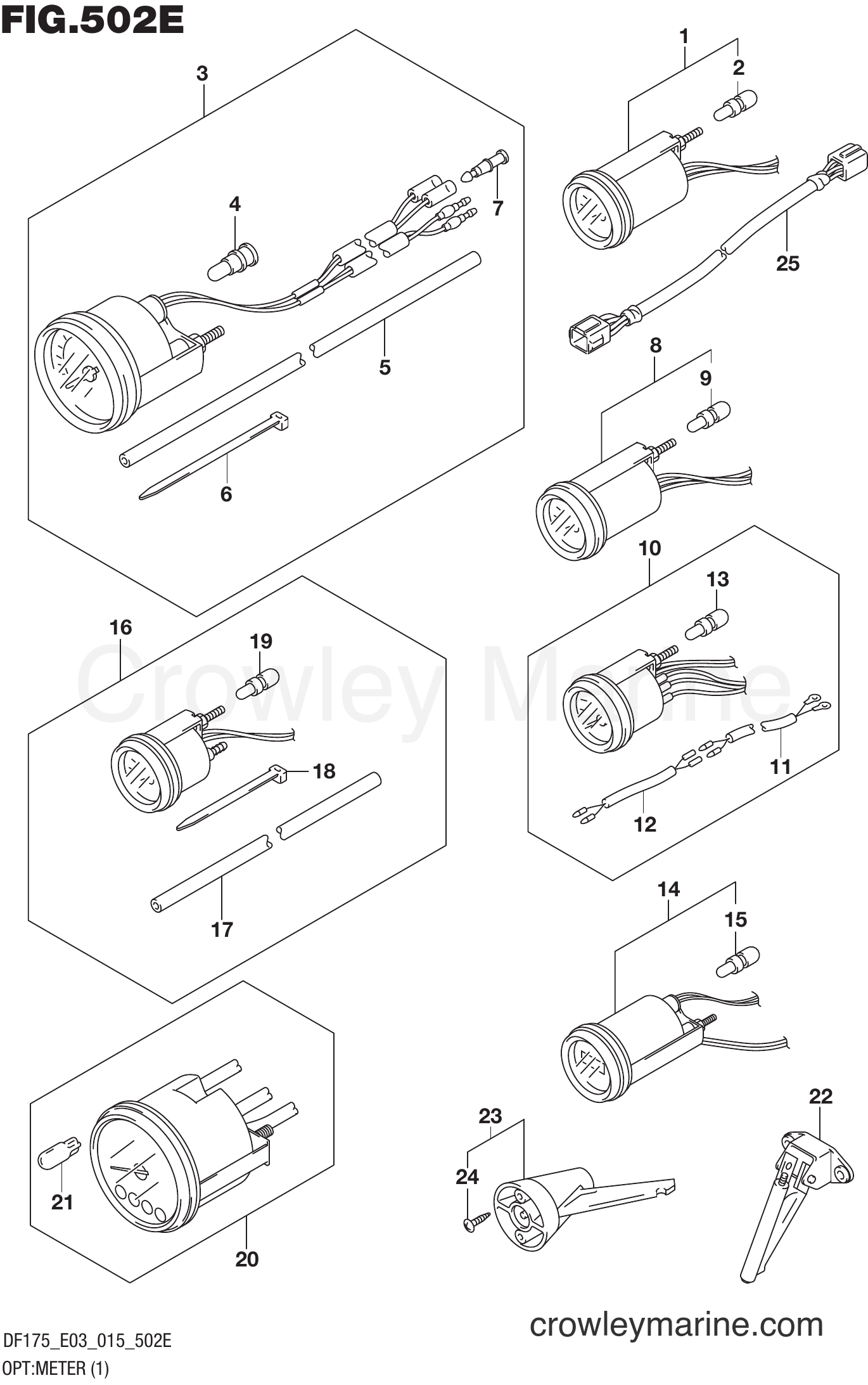 Suzuki Marine DF175TG 51001~ - OPT:METER (1) (DF175T E03)