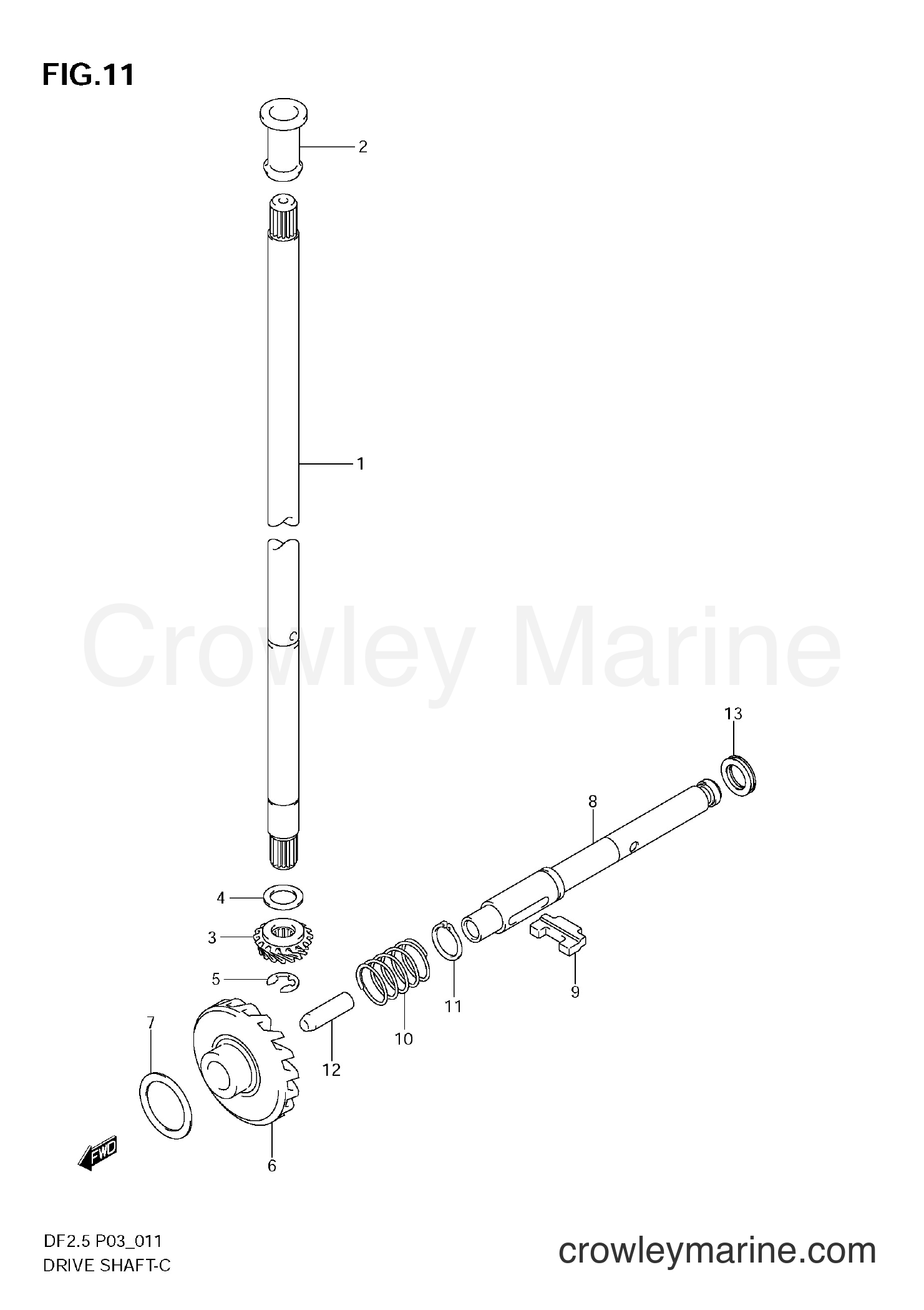 Suzuki Marine DF2.5 - DRIVE SHAFT