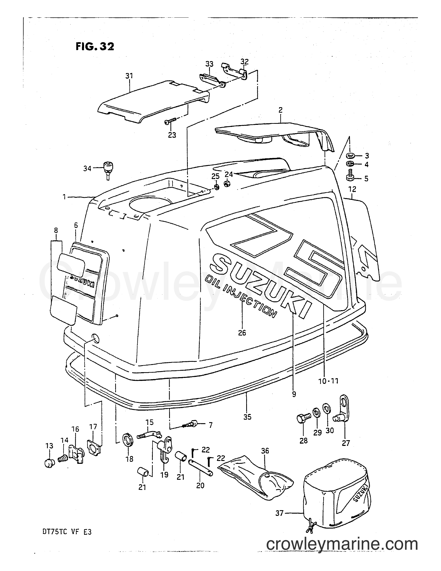 Suzuki Marine DT75 - ENGINE COVER (MODEL VF)