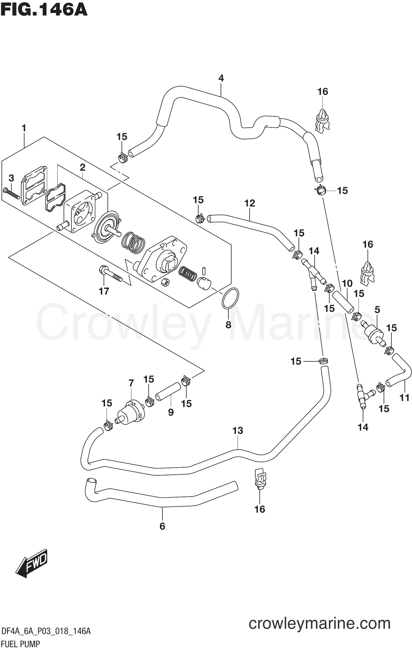 Suzuki Marine DF6A 810001~ - FUEL PUMP (DF4A)