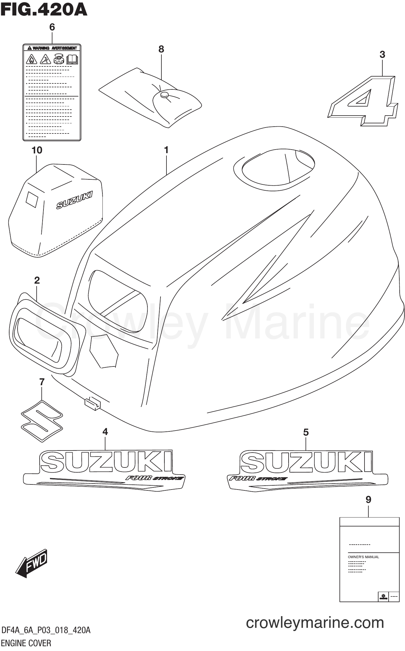 Suzuki Marine DF4A 810001~ - ENGINE COVER (DF4A)