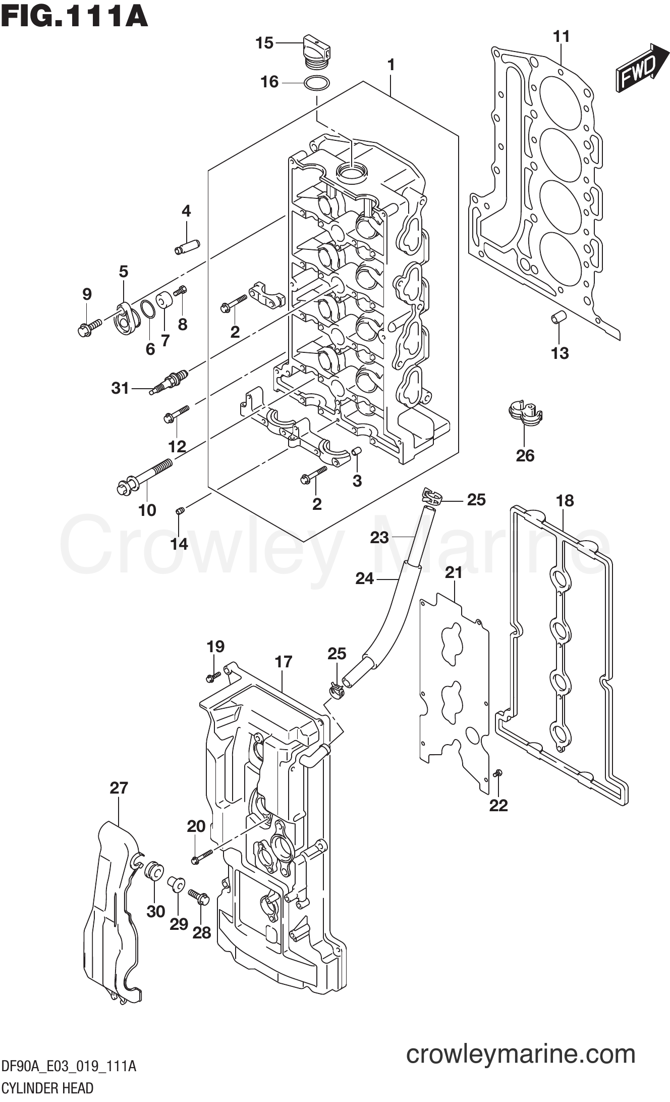 Suzuki Marine DF70A 910001~ - CYLINDER HEAD