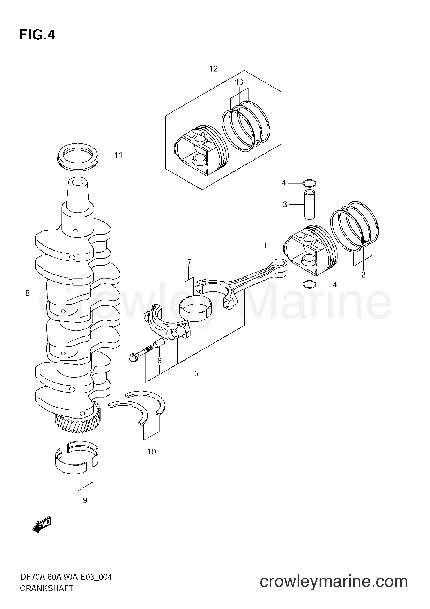Suzuki Marine DF90A - CRANKSHAFT