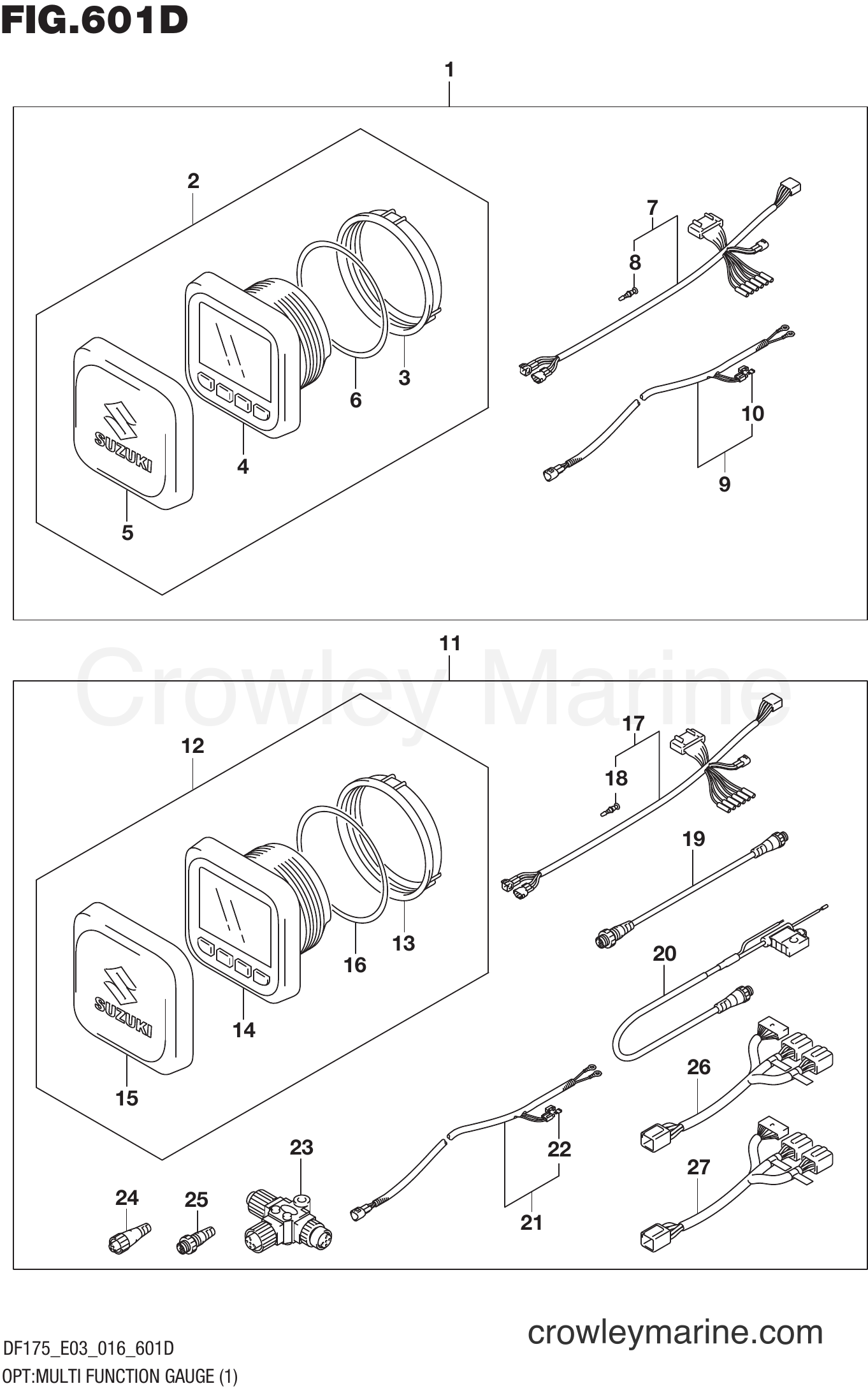 Suzuki Marine DF175Z 610001~ - OPT:MULTI FUNCTION GAUGE (1) (DF175ZG E03)