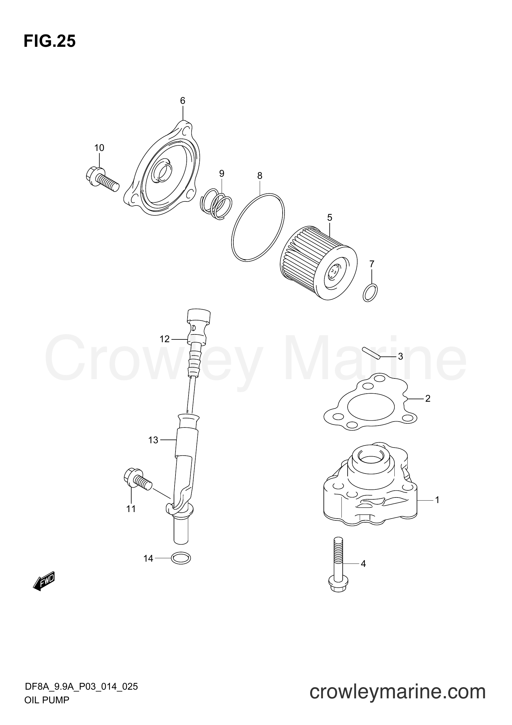 Suzuki Marine DF9.9A 410001~ - OIL PUMP