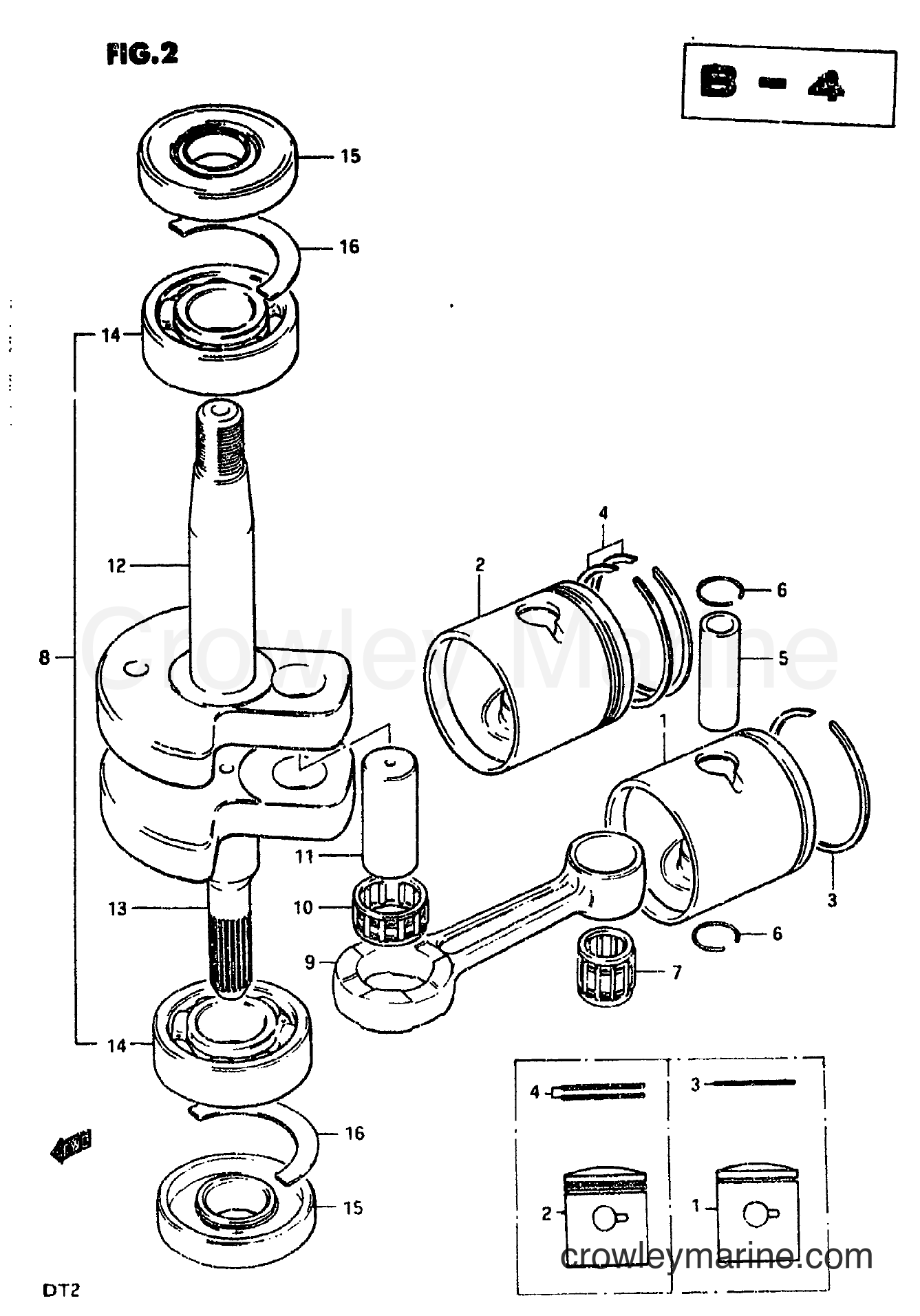 Suzuki Marine DT9 - PISTON - CRANKSHAFT