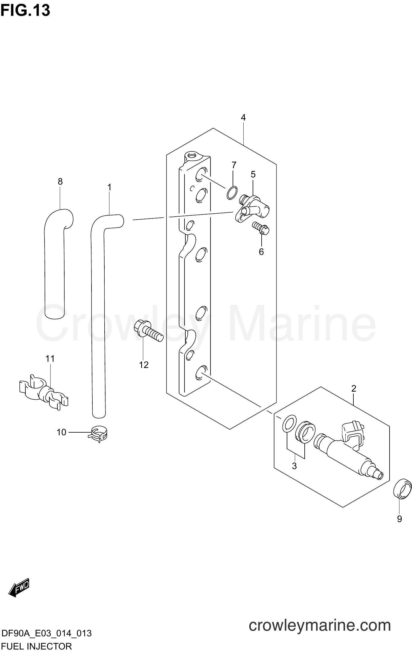 Suzuki Marine DF70A 410001~ - FUEL INJECTOR