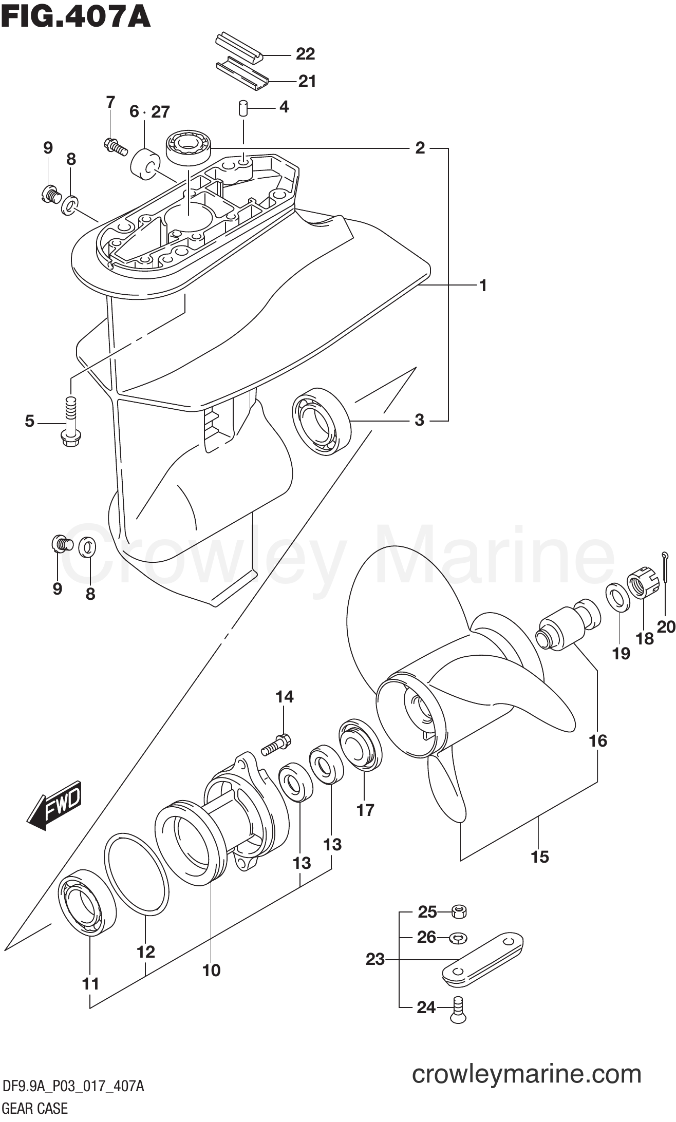 Suzuki Marine DF8A 710001~ - GEAR CASE