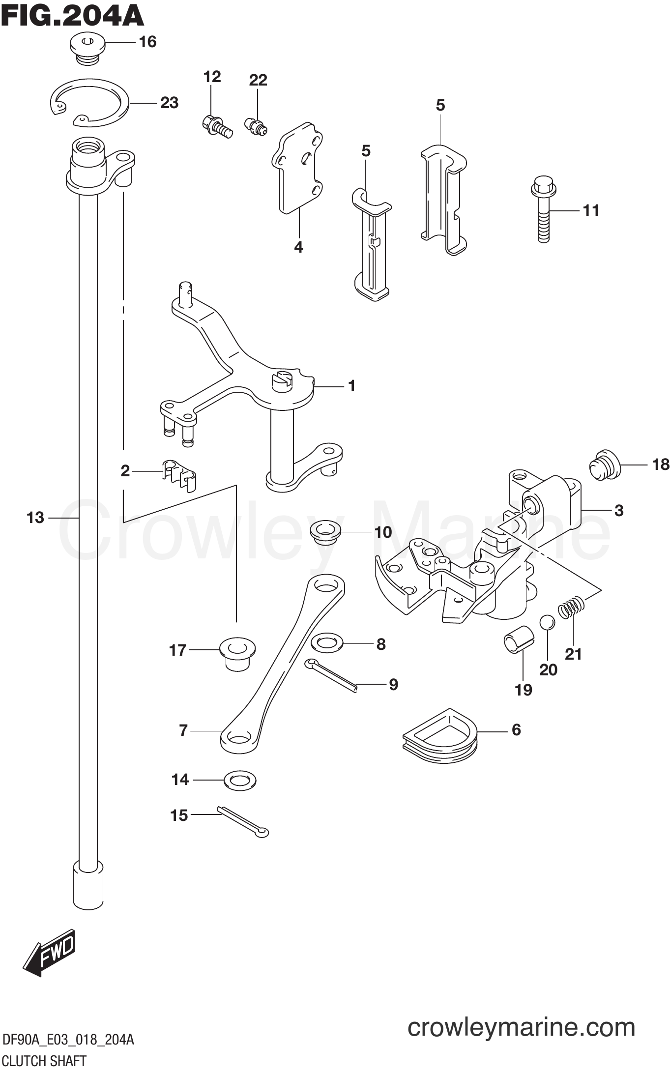Suzuki Marine DF70A 810001~ - CLUTCH SHAFT