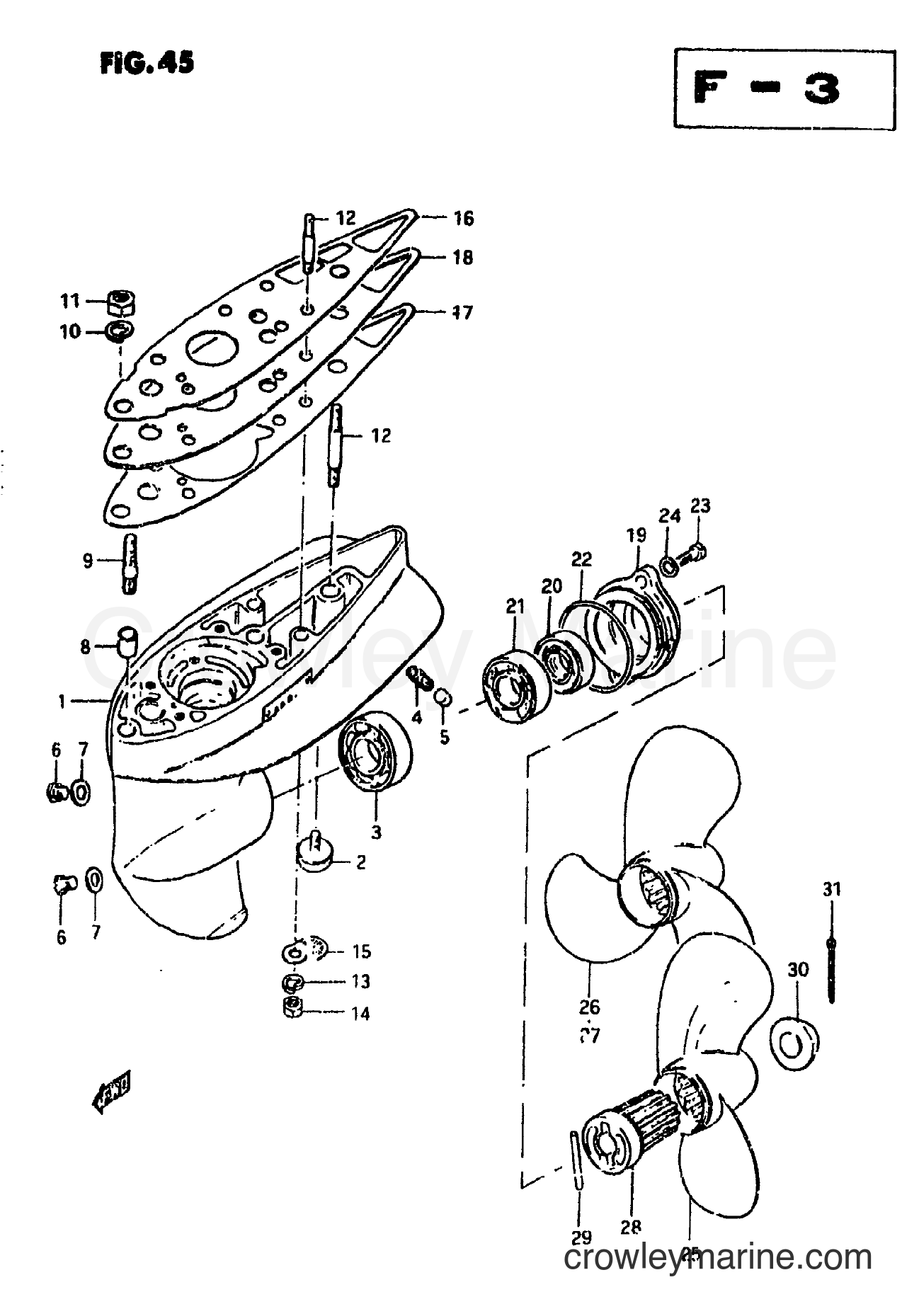 Suzuki Marine DT7.5 - GEAR CASE - PROPELLER