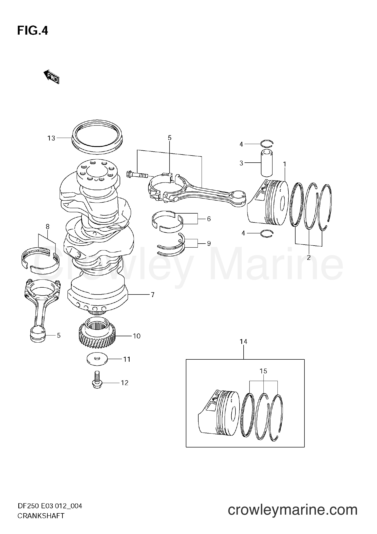 Suzuki Marine DF200 210001~ - CRANKSHAFT