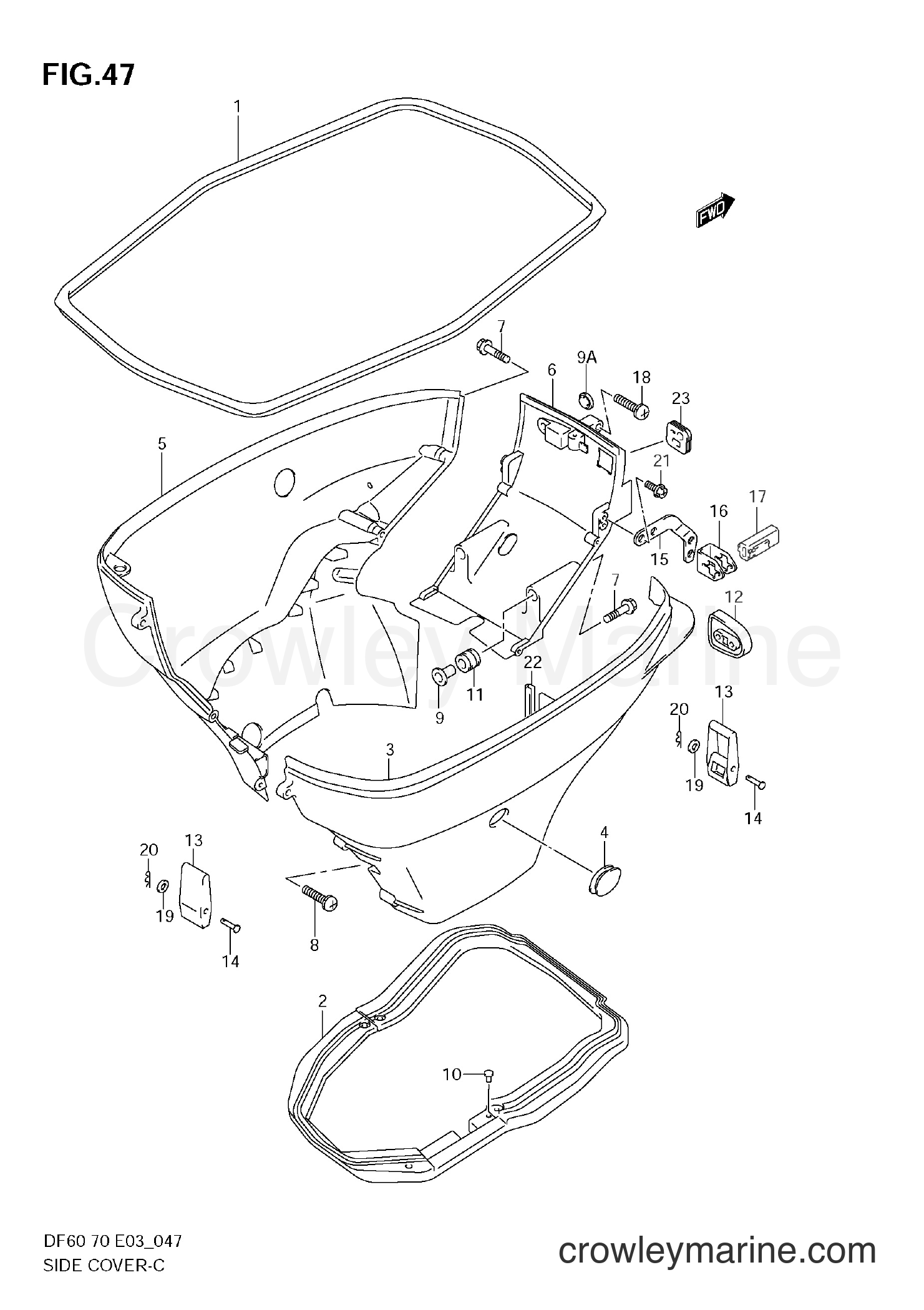 Suzuki Marine DF60 - SIDE COVER