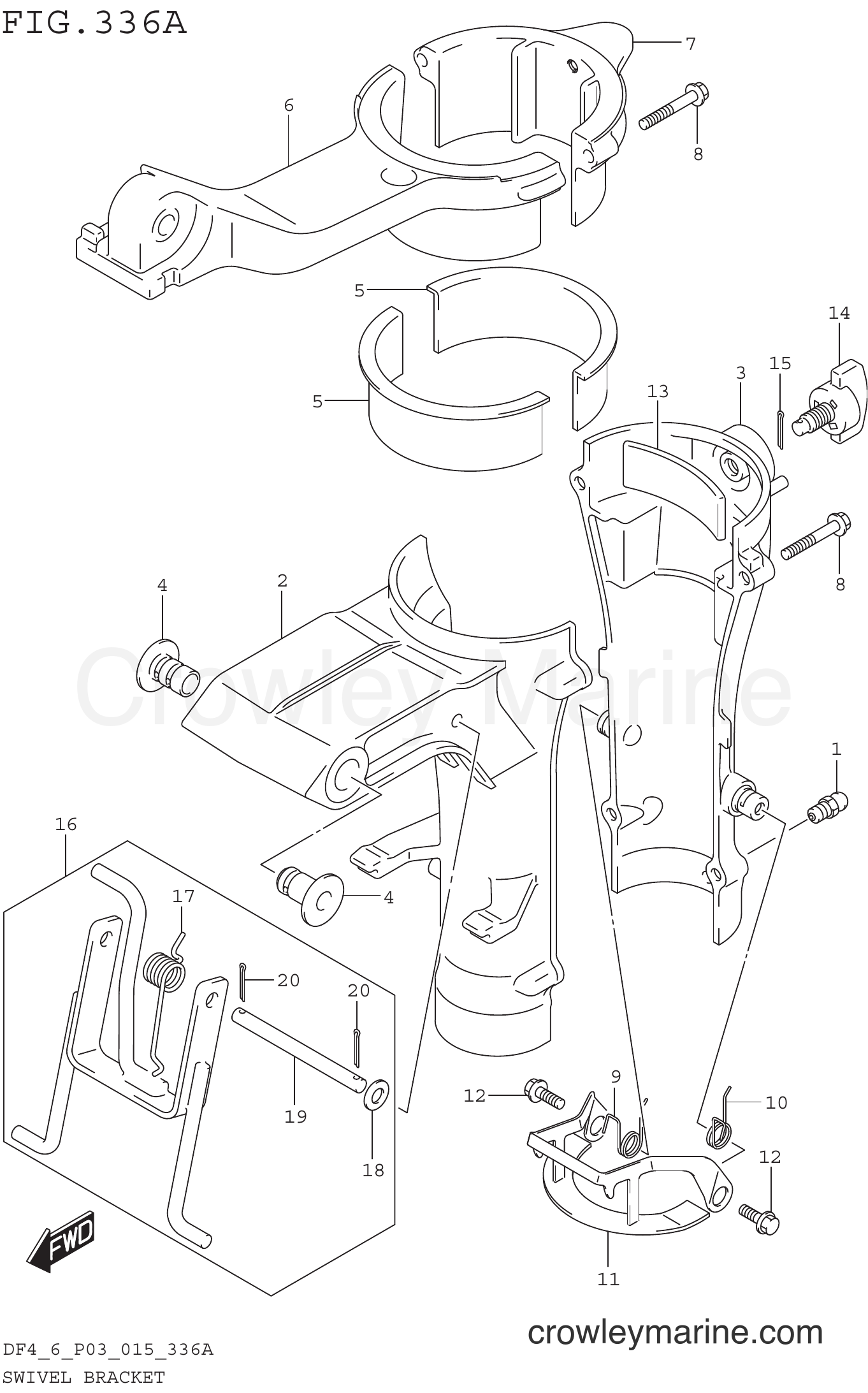 Suzuki Marine DF6 510001~ - SWIVEL BRACKET