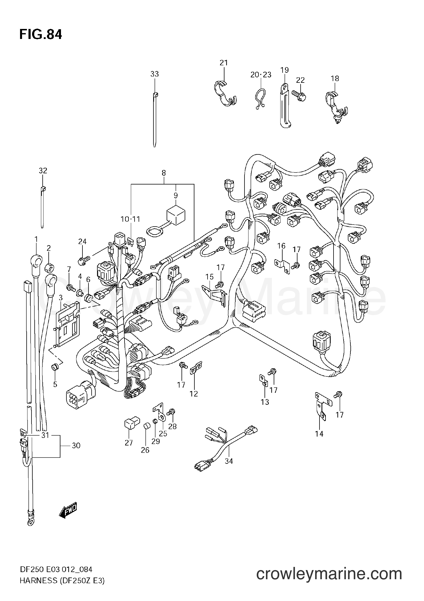 Suzuki Marine DF250 210001~ - HARNESS (DF250Z E3)