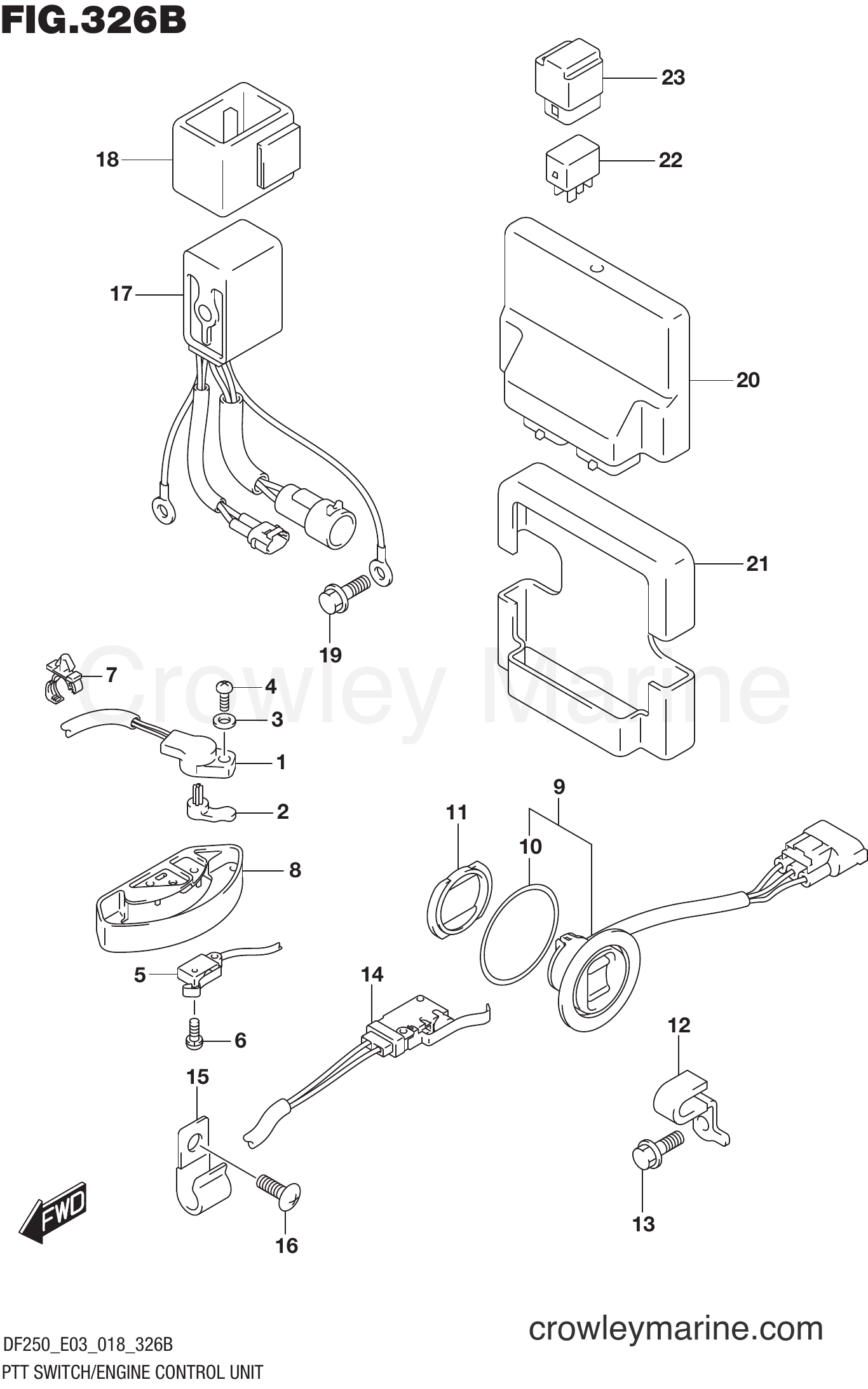 Suzuki Marine DF250Z 810001~ - PTT SWITCH/ENGINE CONTROL UNIT (DF200Z)