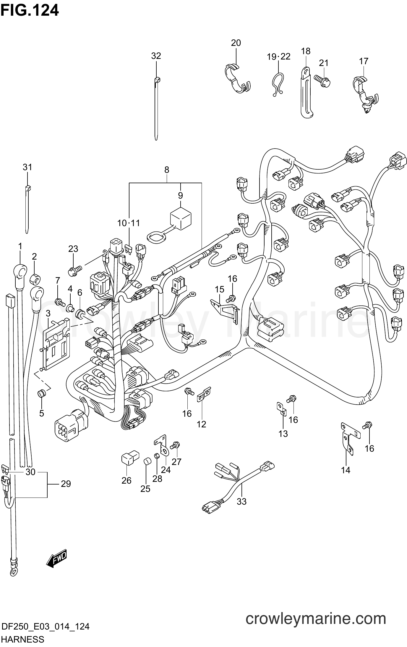 Suzuki Marine DF250 410001~ - HARNESS (DF225Z E03)