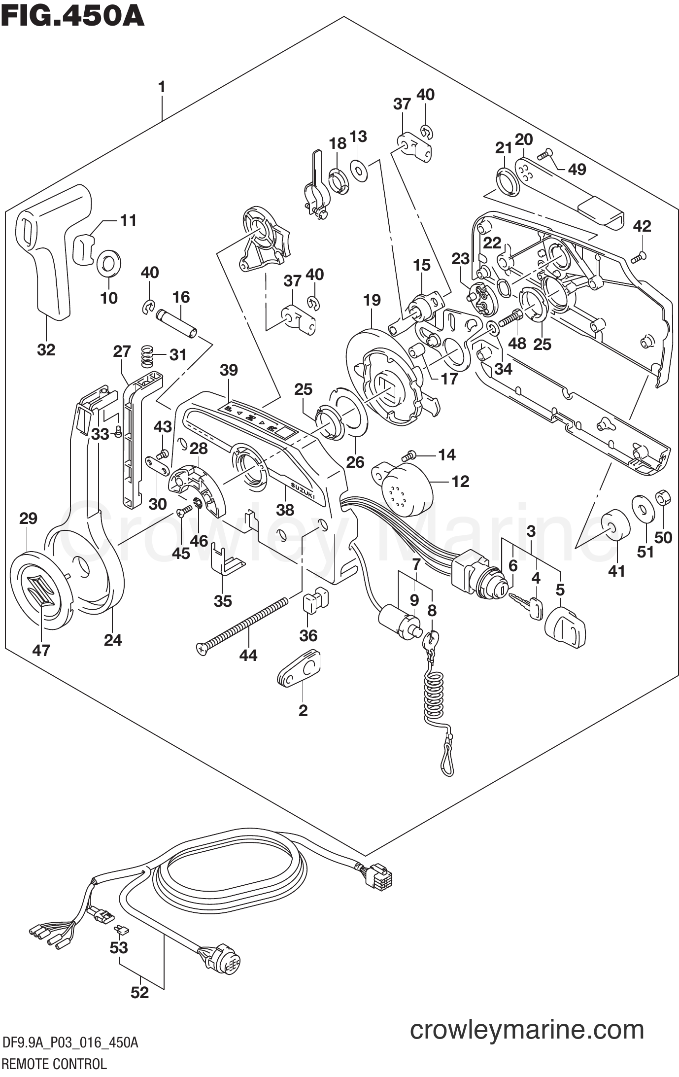 Suzuki Marine DF8A 610001~ - REMOTE CONTROL (DF8AR P03)