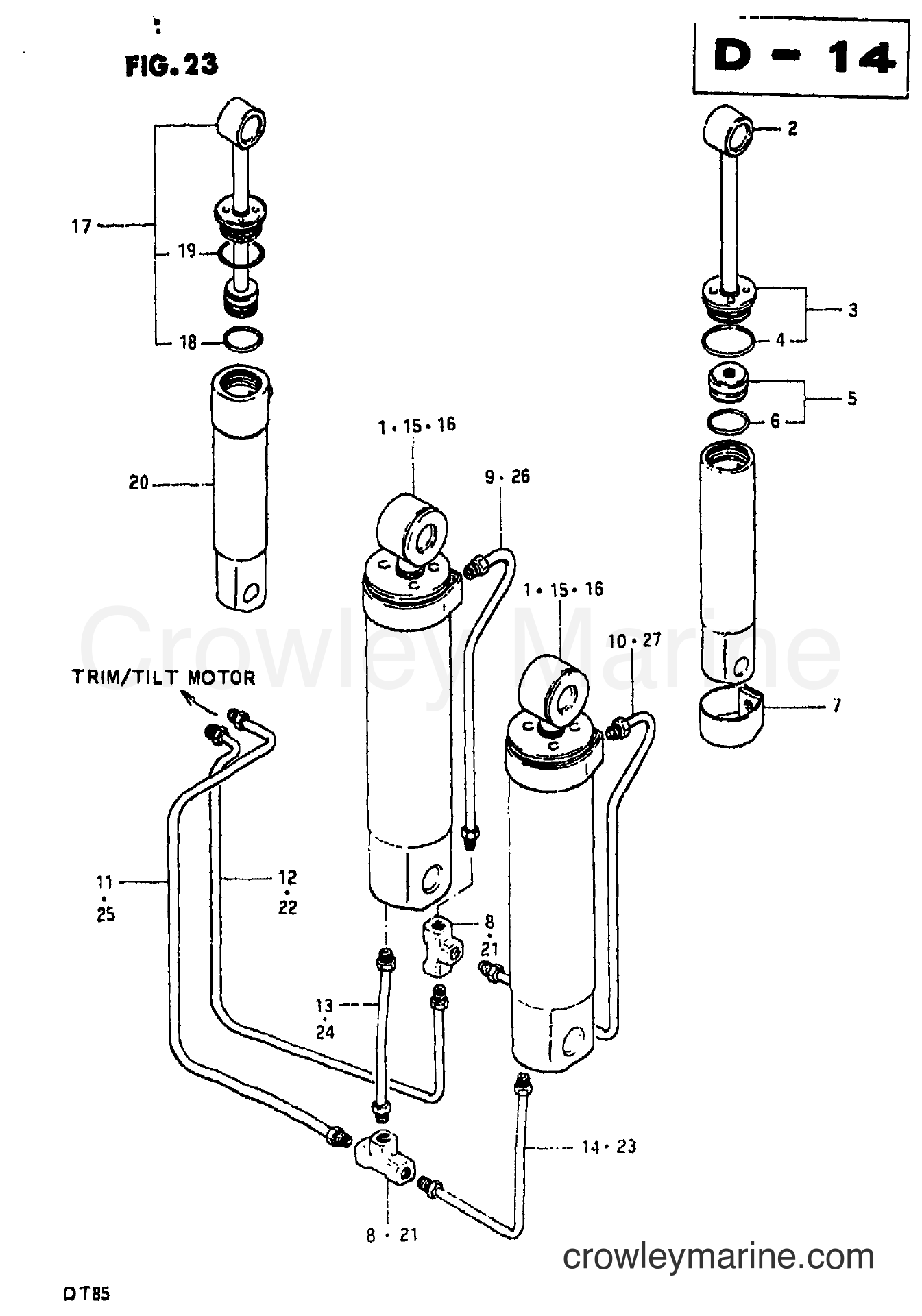 Suzuki Marine DT85 - TRIM CYLINDER