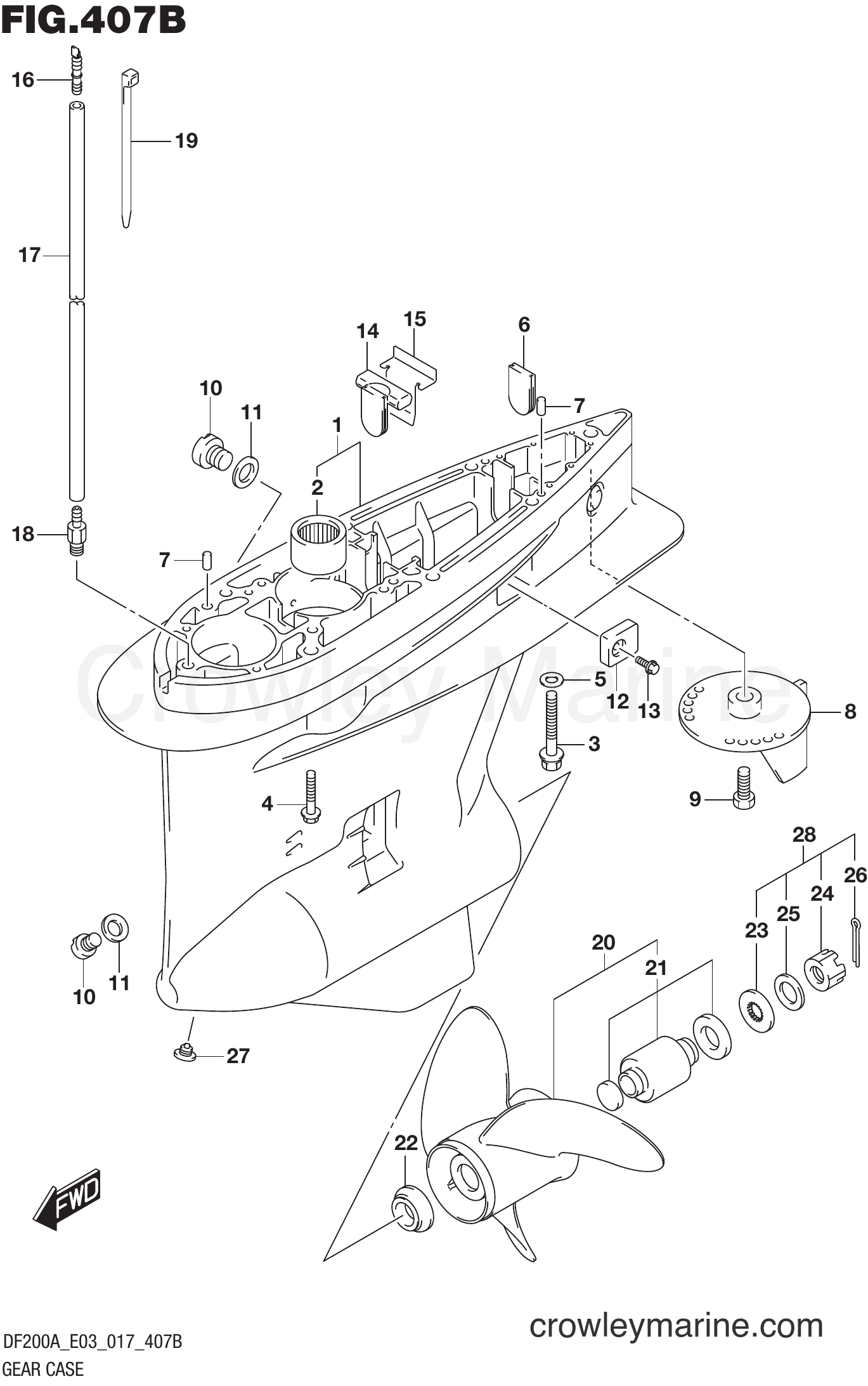 Suzuki Marine DF200AZ 710001~ - GEAR CASE (DF200AST E03)