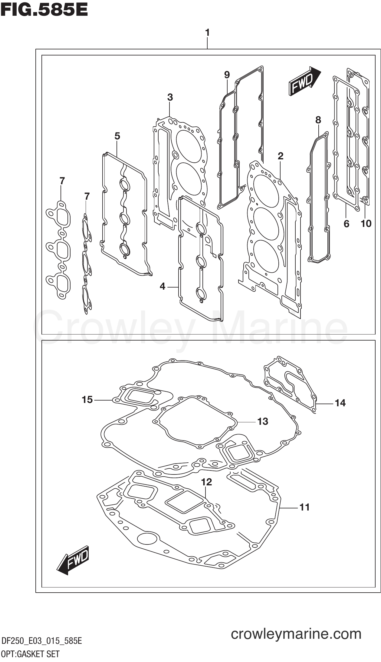 Suzuki Marine DF200Z 51001~ - OPT:GASKET SET (DF250T E03)
