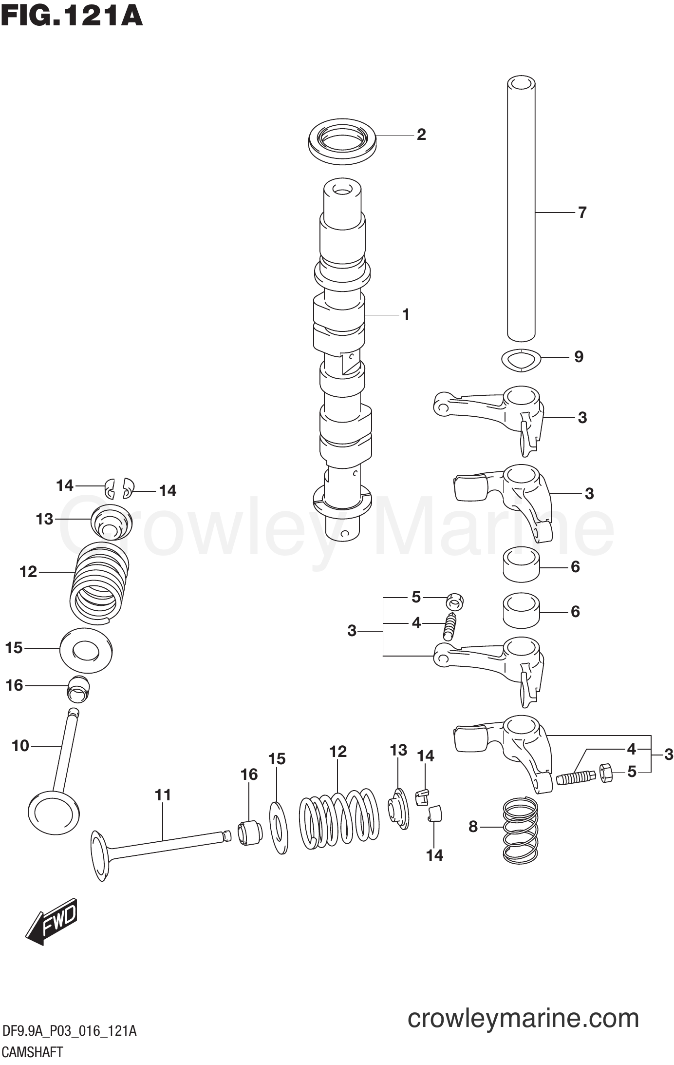 Suzuki Marine DF9.9AR 610001~ - CAMSHAFT (DF8A P03)