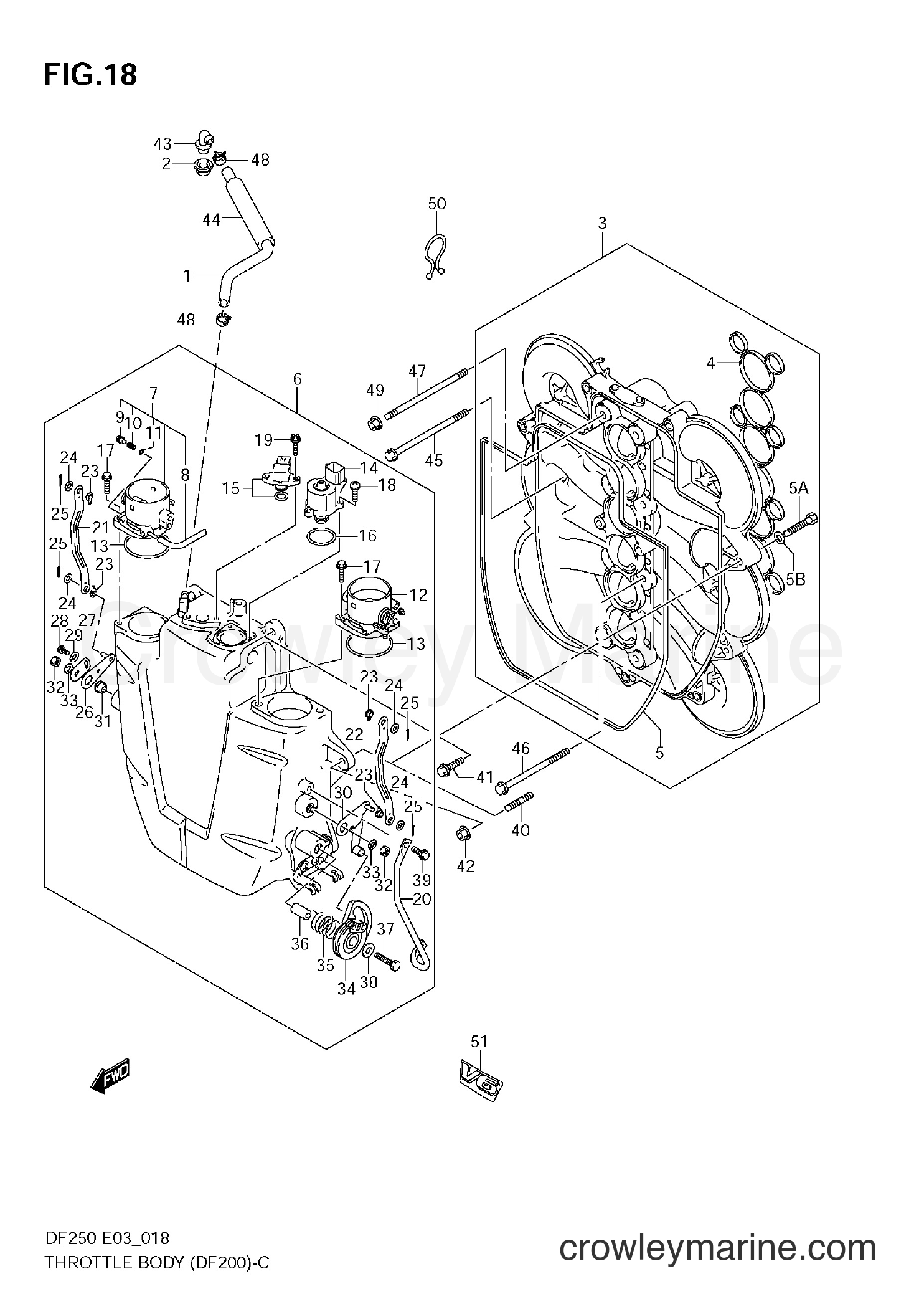 Suzuki Marine DF250Z - THROTTLE BODY (DF200)