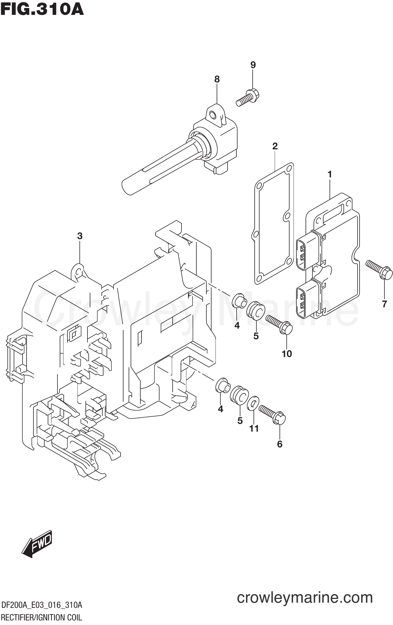 Suzuki Marine DF200AT 610001~ - RECTIFIER/IGNITION COIL